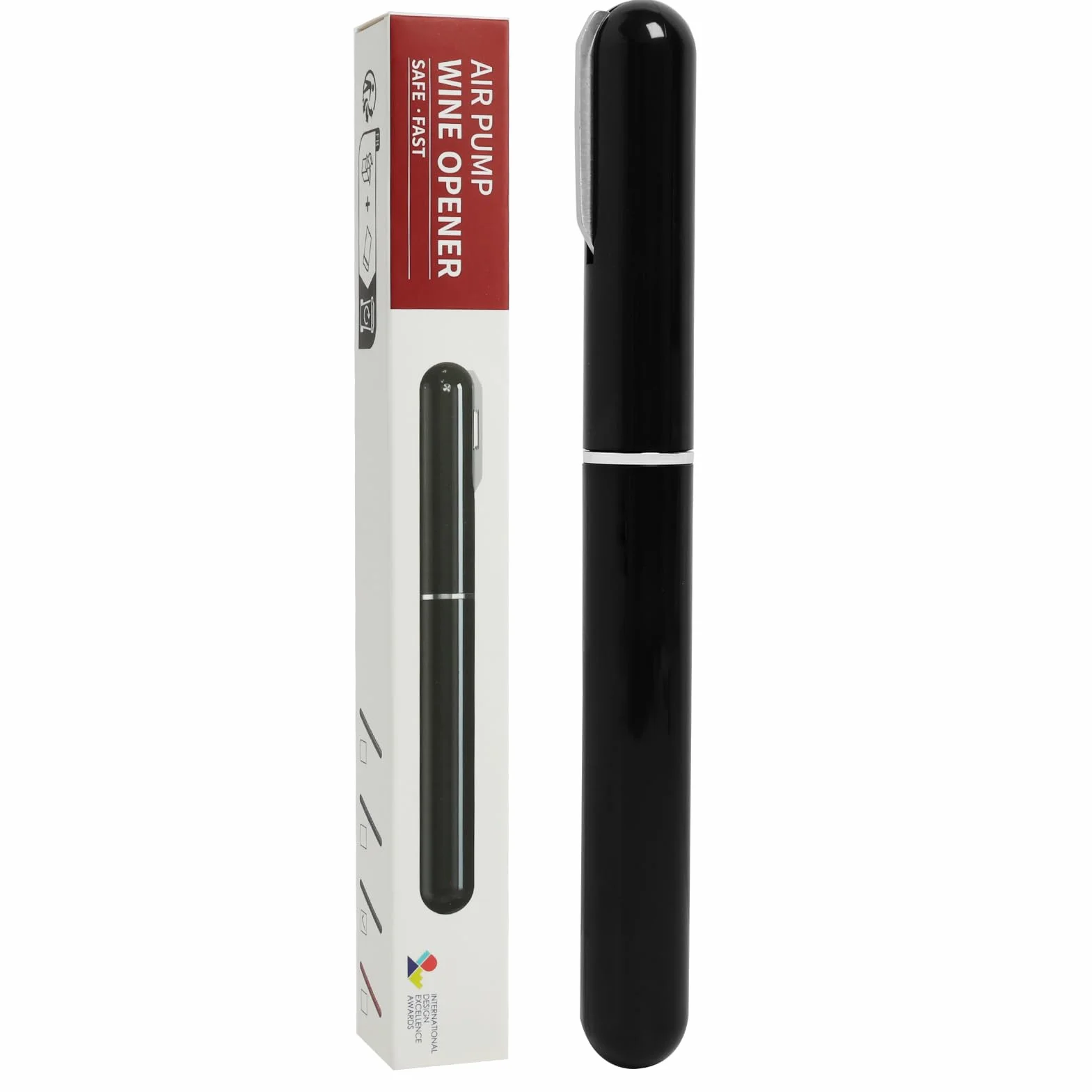Apribottiglie di vino a pressione d'aria 2 in 1 con tagliaborraccia apribottiglie, Portatile, Ideale per Viaggi, Facile da Usare, Perfetto Regalo per Amanti del Vino, Compatto e Elegante
