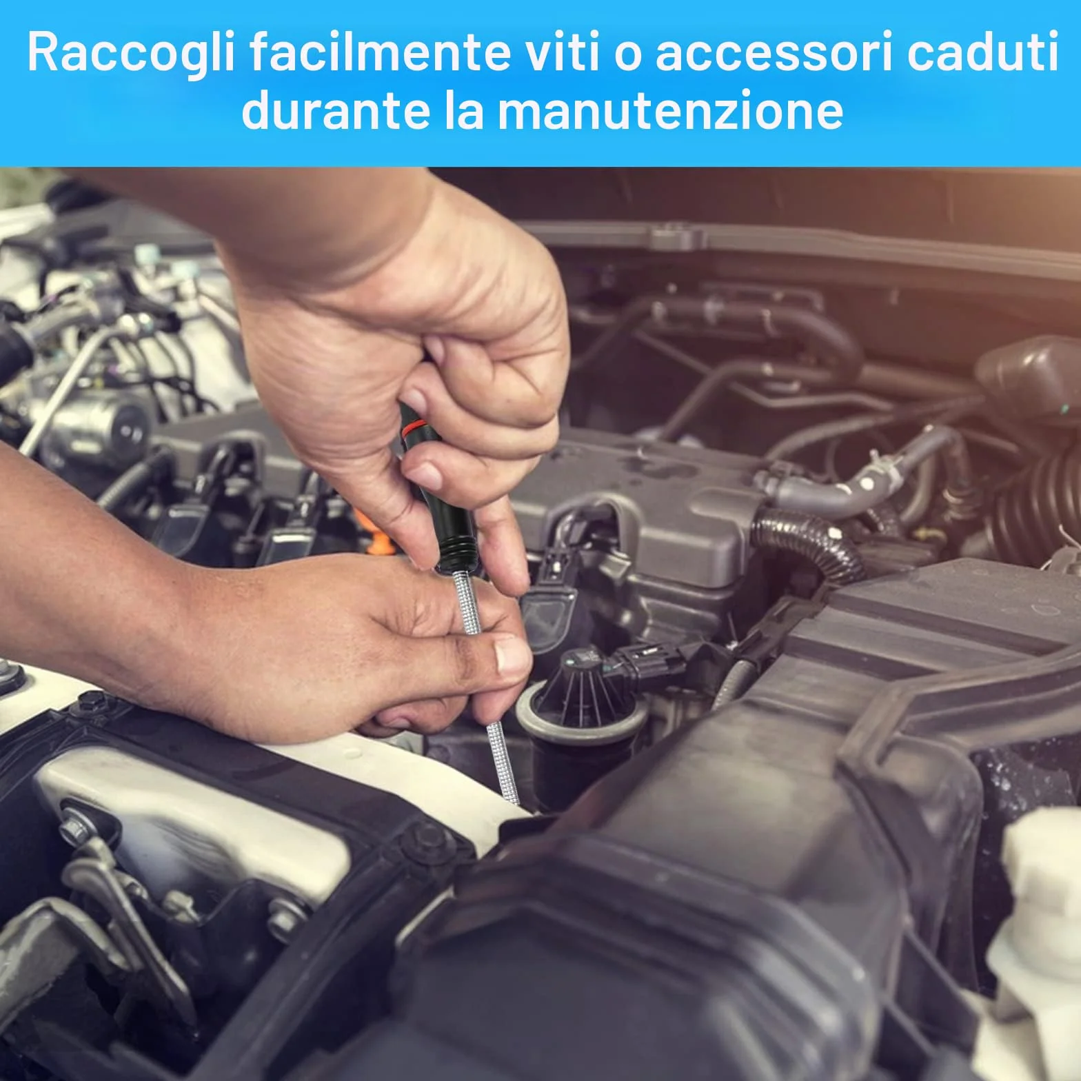 60CM Calamita Telescopica Sollevatore, Pinza magnetica Pieghevole Portatile, Forte Magnete a Barra Flessibile per la Raccolta di Piccole Parti Oggetti in Metallo