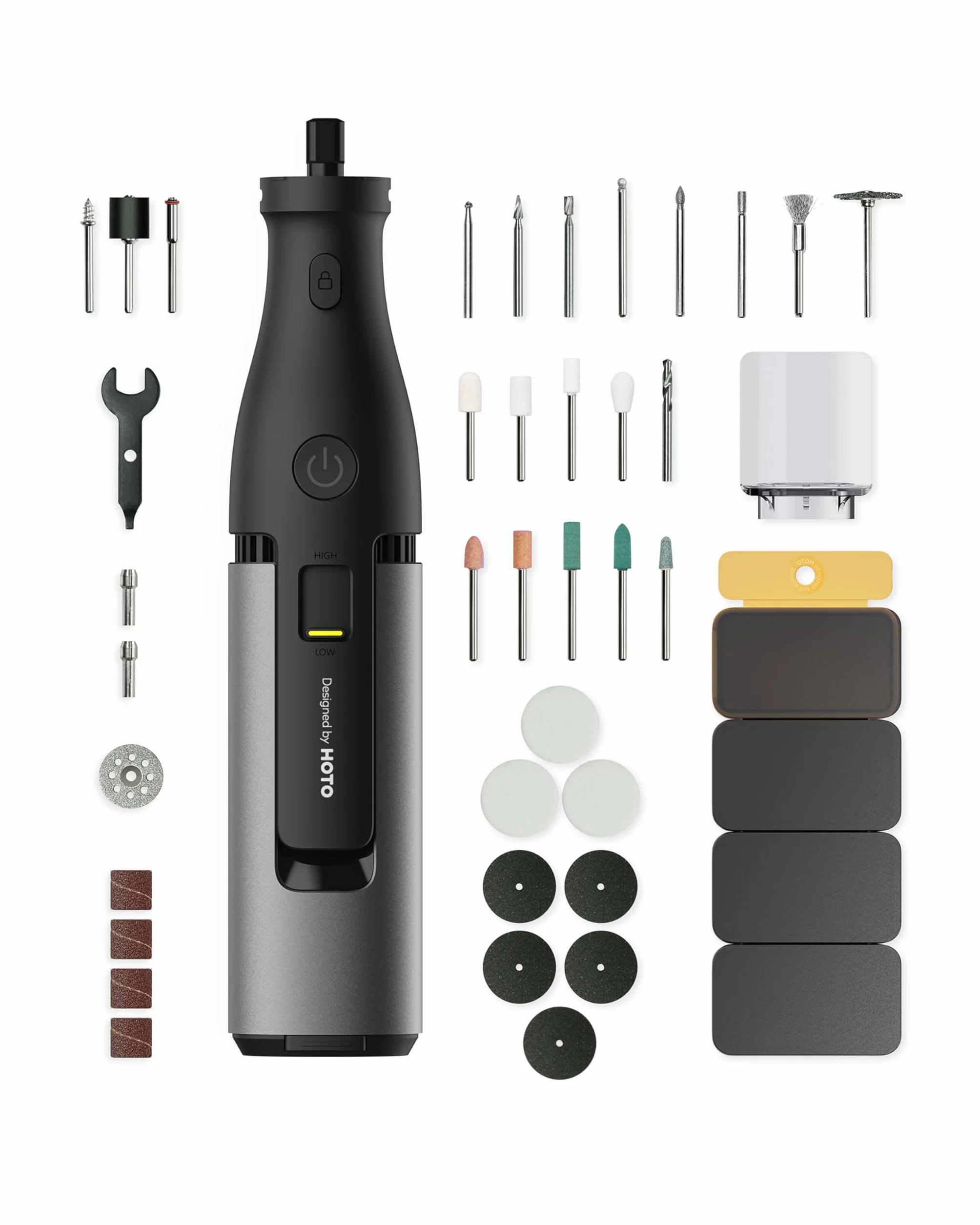 HOTO Strumento Multifunzione 12V 35000 RPM Trapano a Batteria Utensile Rotante con 37 Accessori