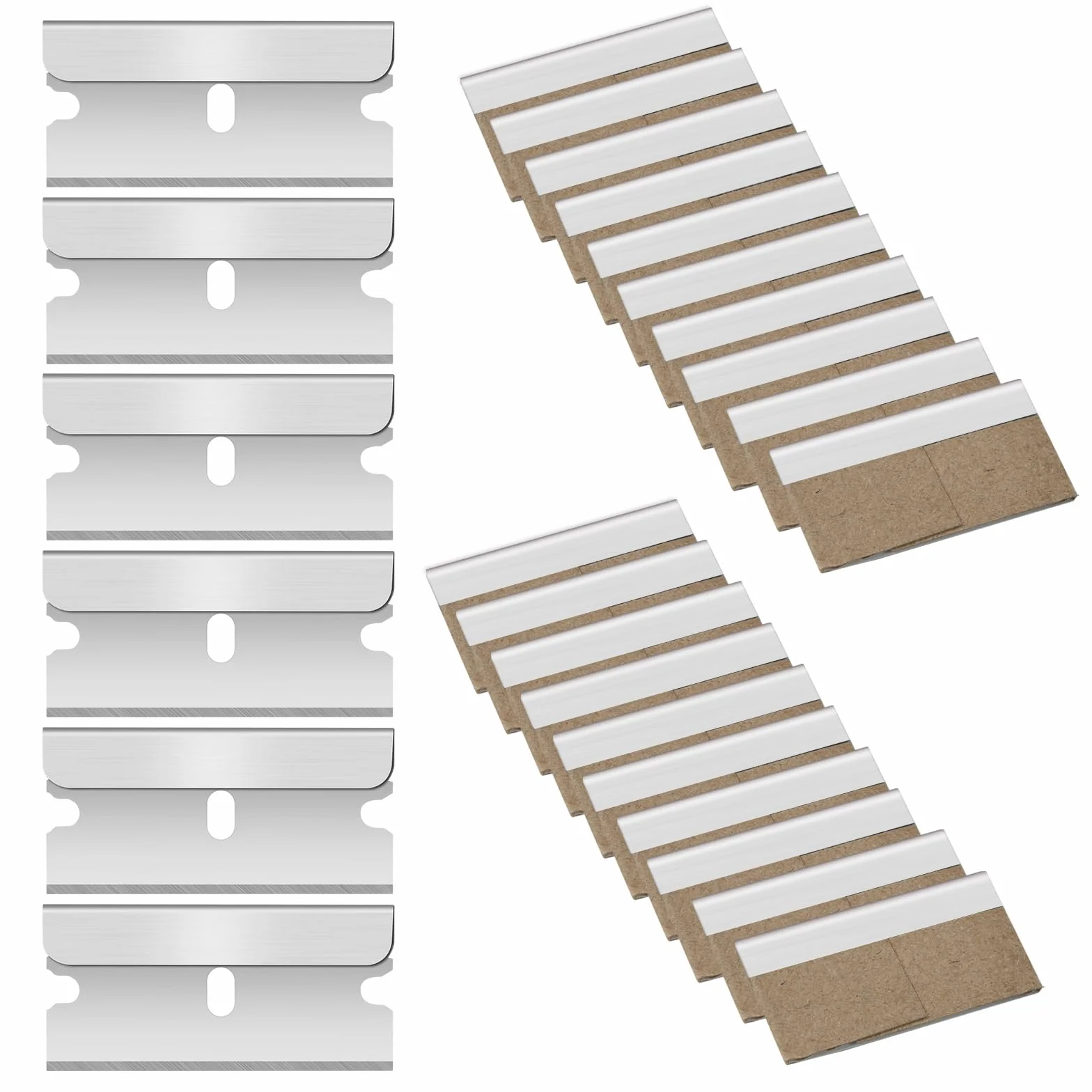 Flintronic 20 Pezzi Lame di Ricambio per Raschietti, per da 40mm Raschietti, Lame a in Acciaio Inox, per Pulito, per Vetro per Cucina e casa, Colla, Colore, Decalcomanie, Piano Cottura e Forno