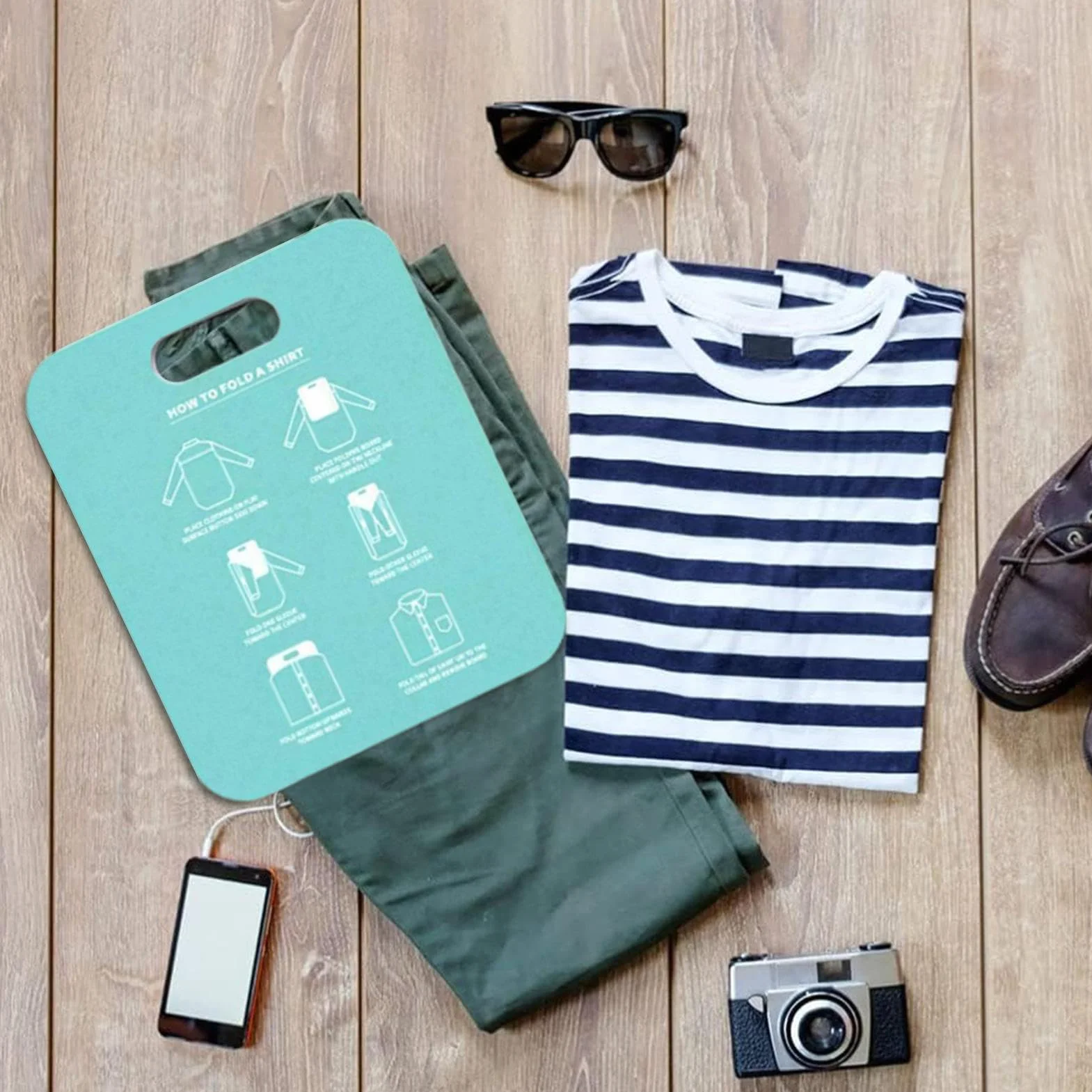 Scheda Pieghevole Della Camicia - Pannello A Cartella Camicia Regolabile | Strumento Organizzatore Di Piegatura Rapida Vestiti | Compact Thirts Follder VAY | Accessorio Per Lavanderia Per Piegatura Or