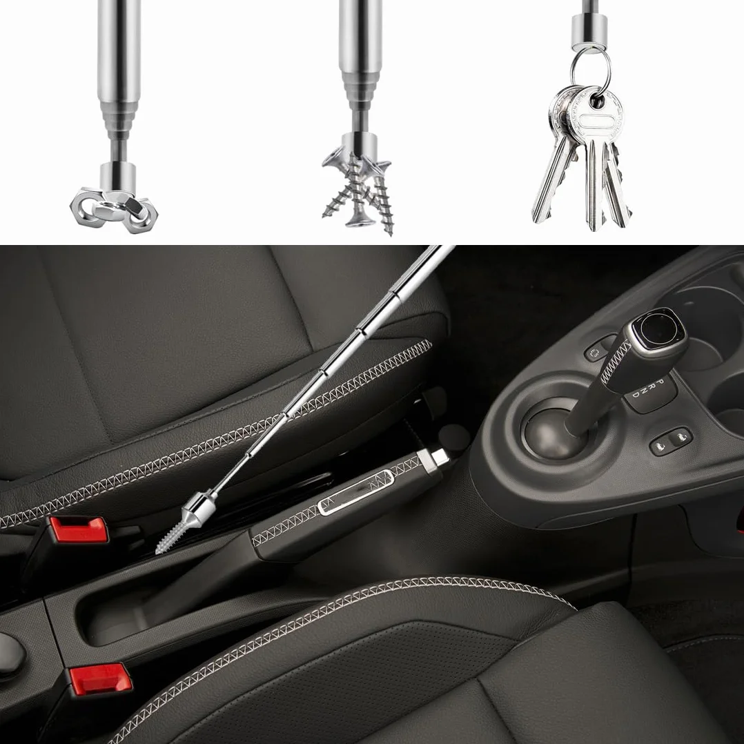 2pcs Barra Magnetica telescopica in Acciaio Inox Forte Magnete Chiavi Monete Viti Penne e Oggetti Metallici