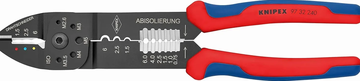 KNIPEX Pinza per capicorda verniciata nera con impugnature multicomponente 240 mm, 97 32 240
