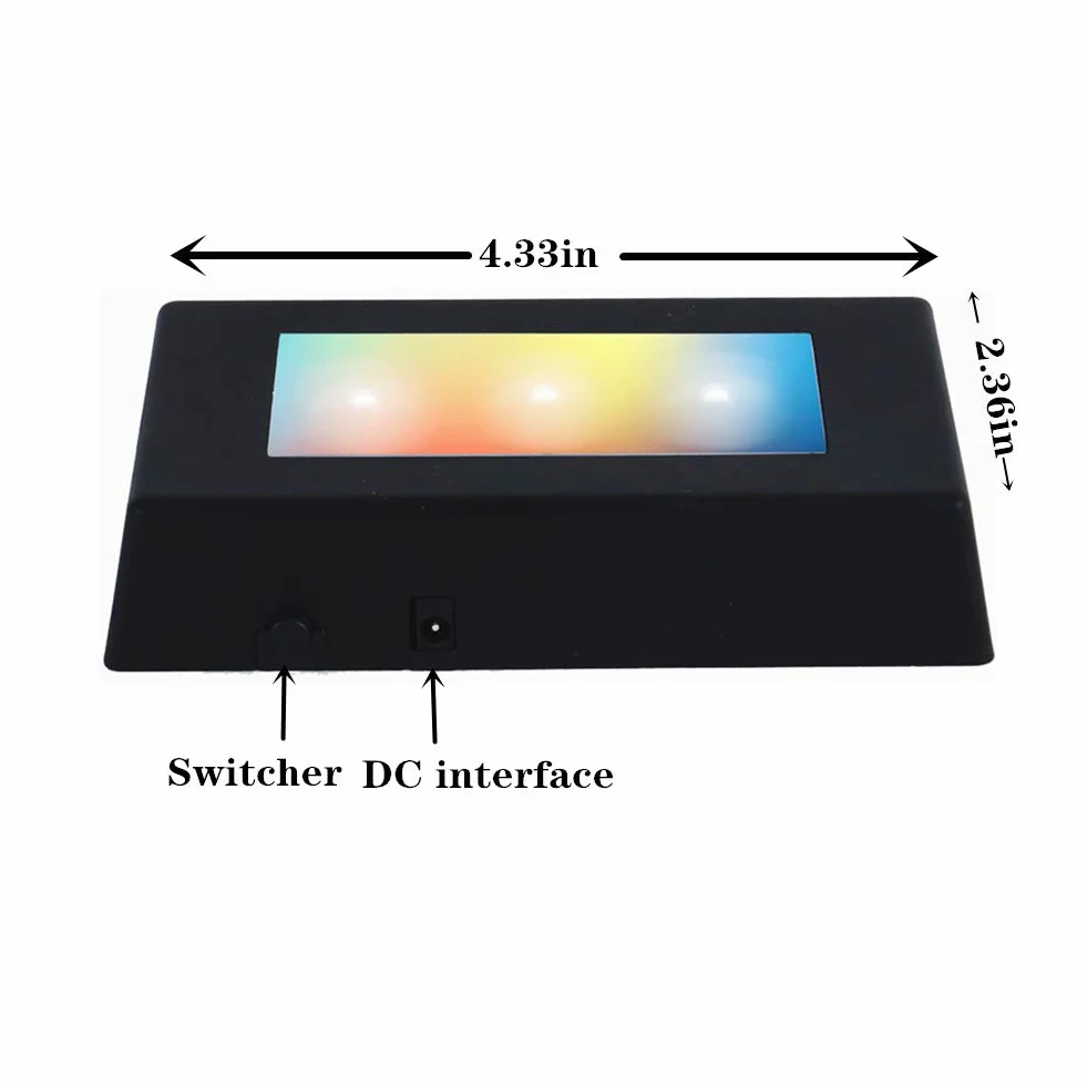 EUSTUMA Base LED Light Base rotonda da incasso con interruttore sensibile al tocco per opere d'arte in cristallo sferico, vetro laser 3D, decorazioni per feste.