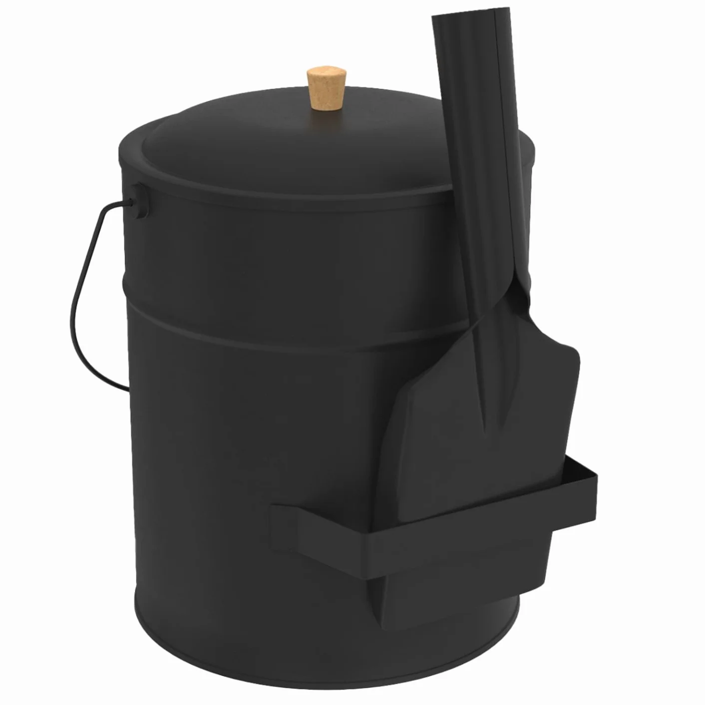 IDMarket - Cubo de cenizas de 15 kg con pala para cenizas