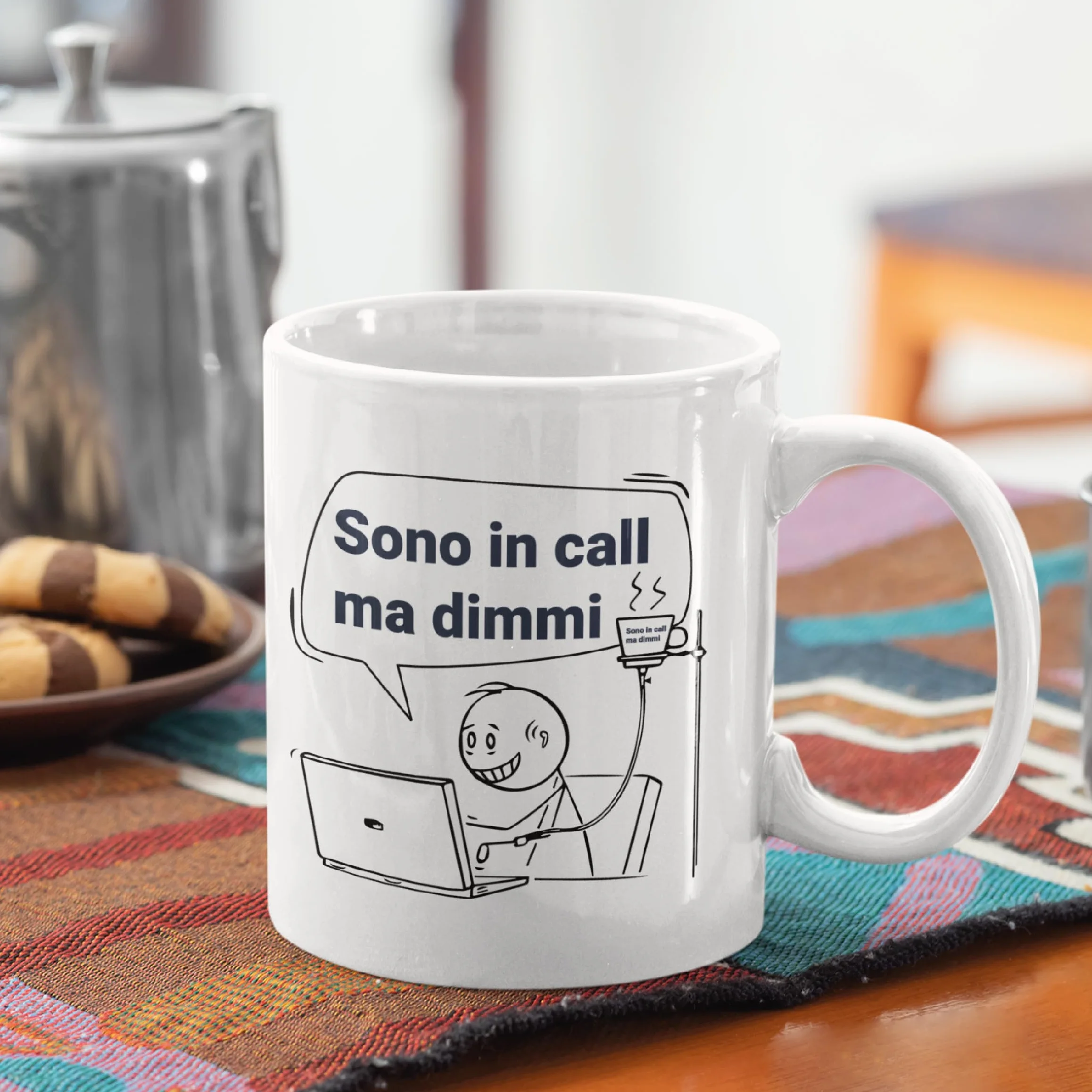 Gesar Tazza Divertente da Ufficio "Sono in Call ma Dimmi" - Idee Regali Originali per Uomo e Donna