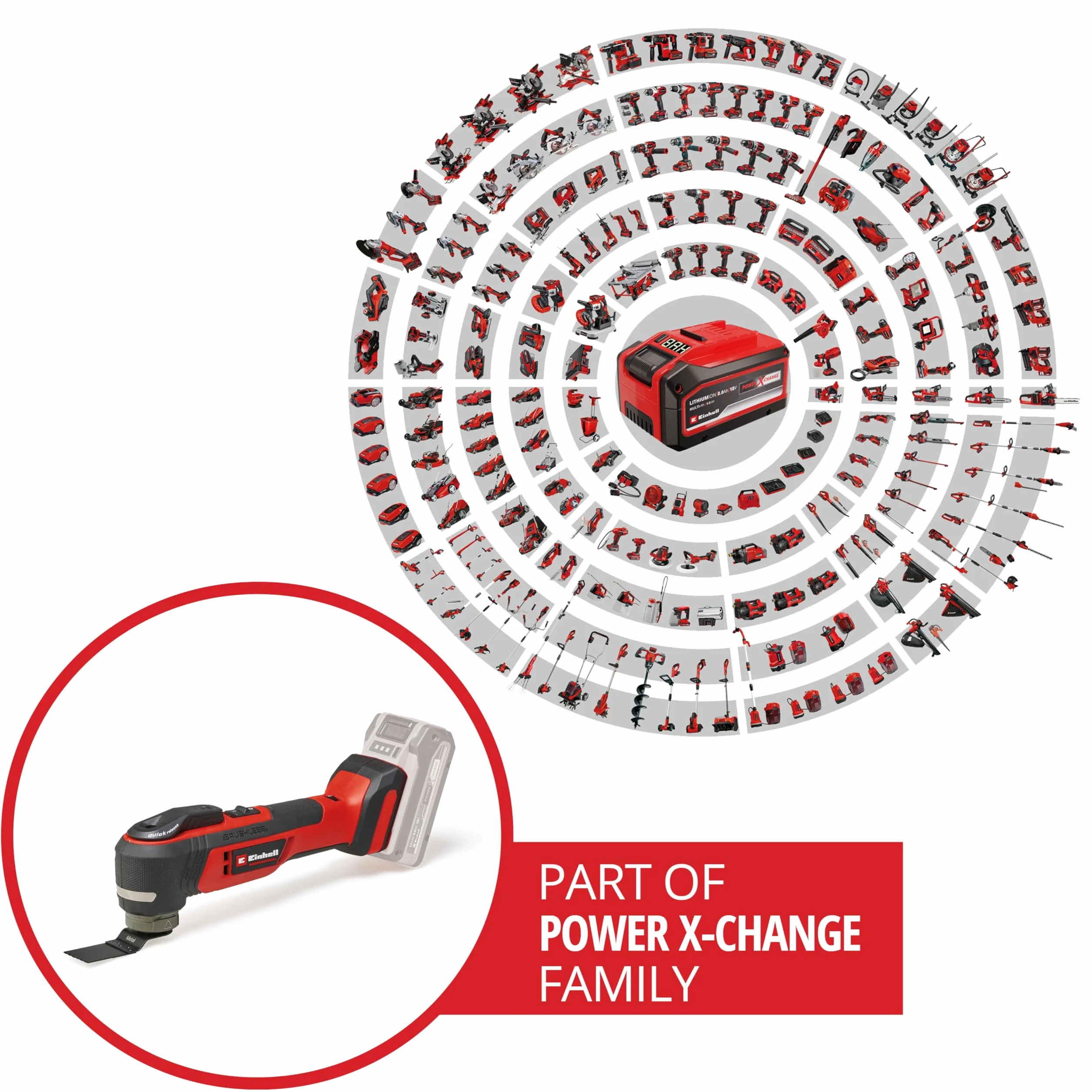 Einhell Professional utensile multifunzione TP-MG 18 Li BL-Solo Power X-Change (18 V, 3 funzioni, mandrino magnetico, accessorio incluso, batteria esclusa)