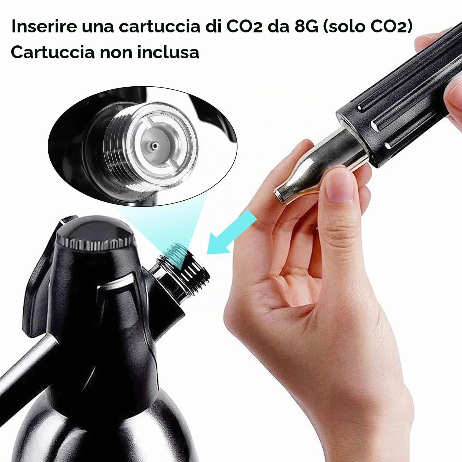 Soda Maker 1L Alluminio Sifone per Soda con Regolatore di Pressione