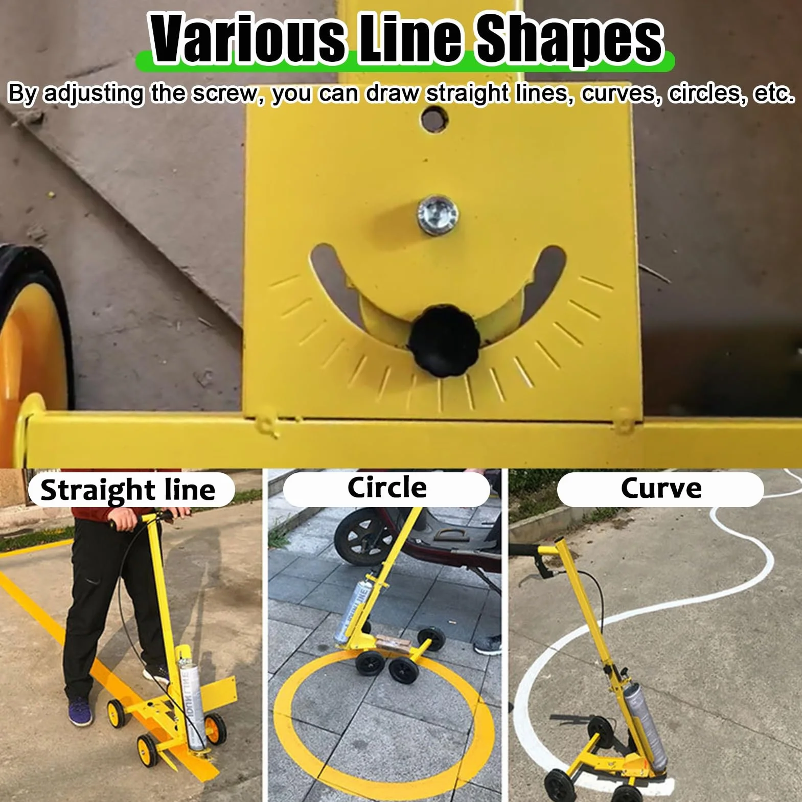 Macchina per Marcatura di Linee Macchina per Tracciare Le Linee di Verniciatura Dei Campi Sportivi, Carrello per Tracciare Le Linee Industriali per Impieghi Gravosi, Traccialinee con Vernice Spray