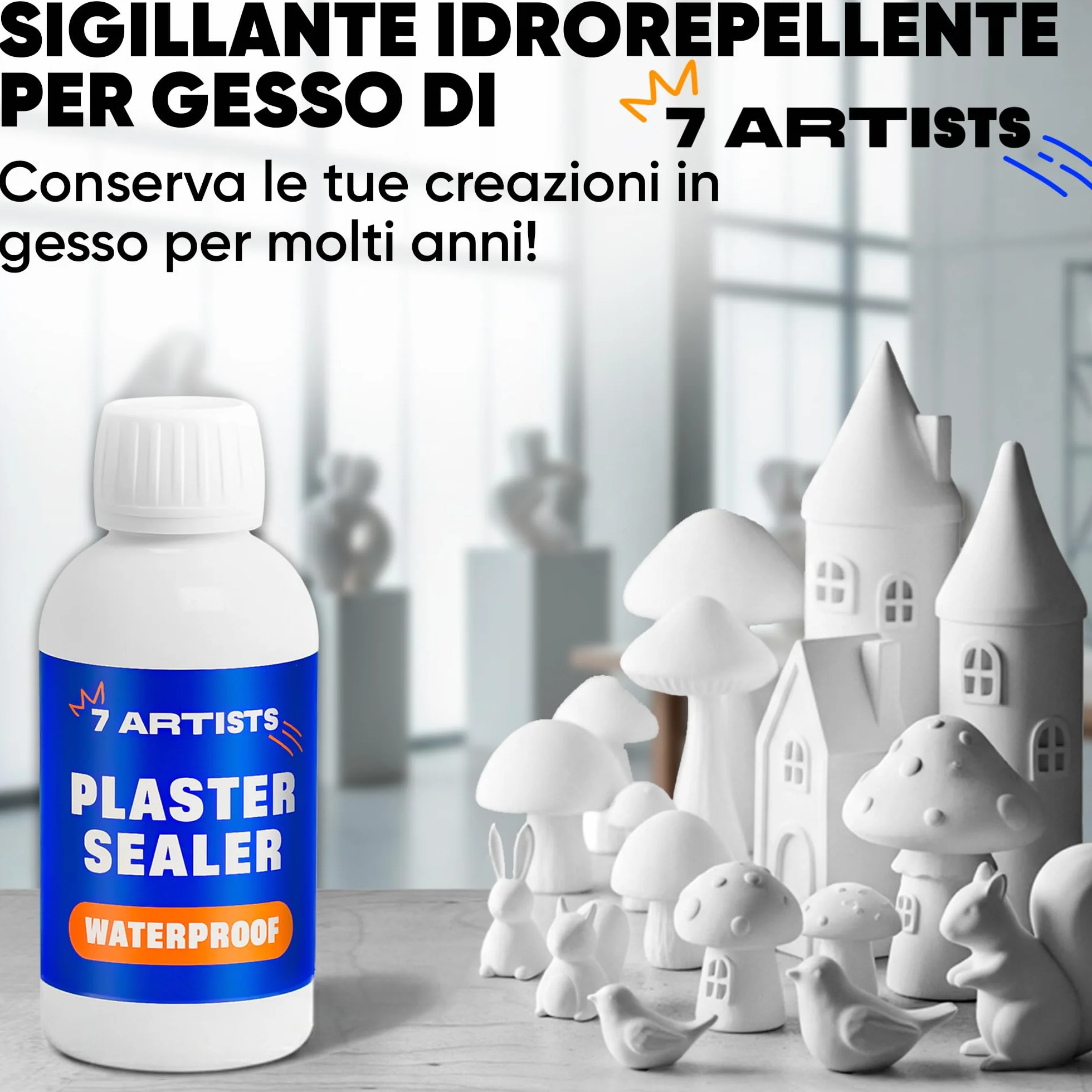 Sigillante Liquido per Gesso 125 ml Trasparente – Impermeabilizzante Gesso per Stampi e Polvere di Ceramica | Vernice Protettiva per Oggetti e Creazioni Artistiche da Interni