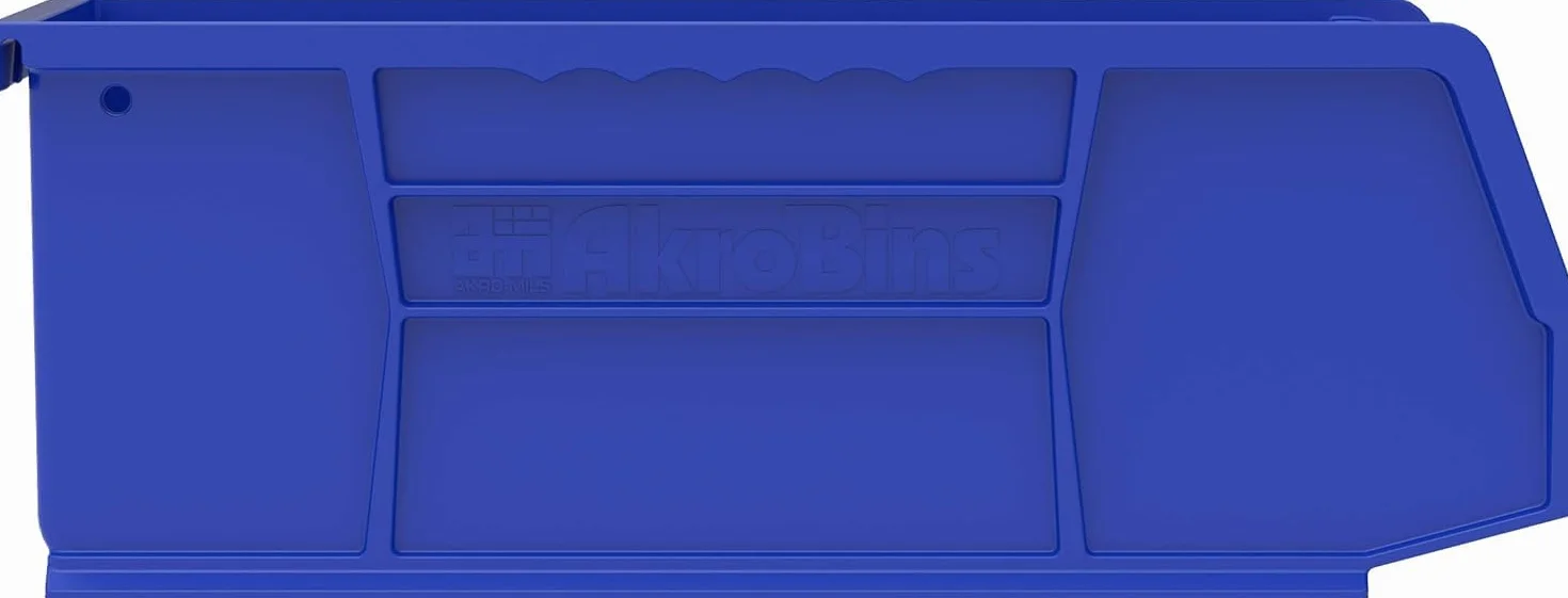 Akro-Mils 30224 AkroBins Plastic Storage Bins, Stackable, 27,6 cm x 10,5 cm x 10,2 cm, Blue, 12-Pack