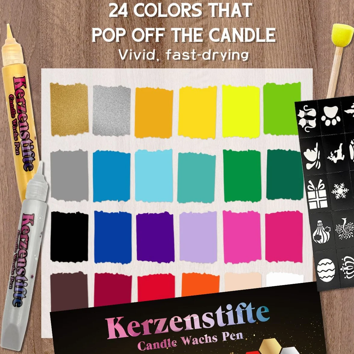 Set di pittura per candele 10 ml 24 colori con adesivi e strumenti