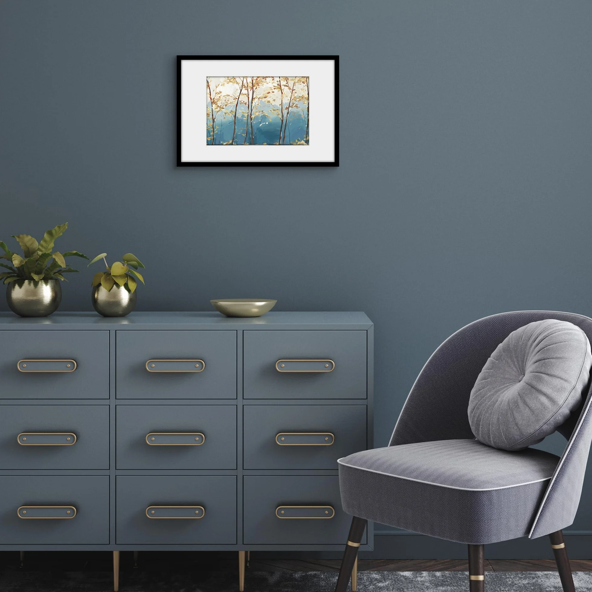 Americanflat Cornice Nera 30x45 cm con Passepartout - Portafoto Bordo Sottile PVC