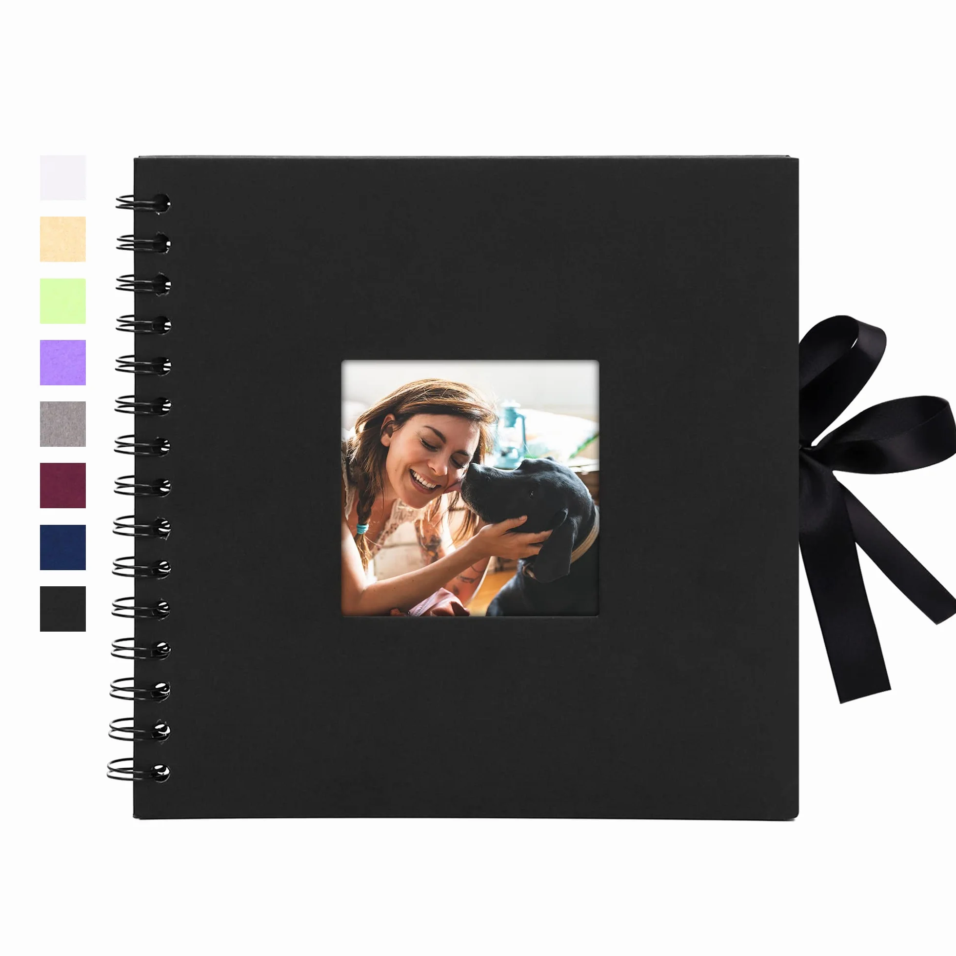 Vienrose Album Fotografico fai da te 20,5 x 20,5 cm Spirale Scrapbooking Album 20 fogli 40 Pagine Nere Scrapbook Personalizzabile Regali Nozze Natale San Valentino Regalo di Anniversario Compleanno