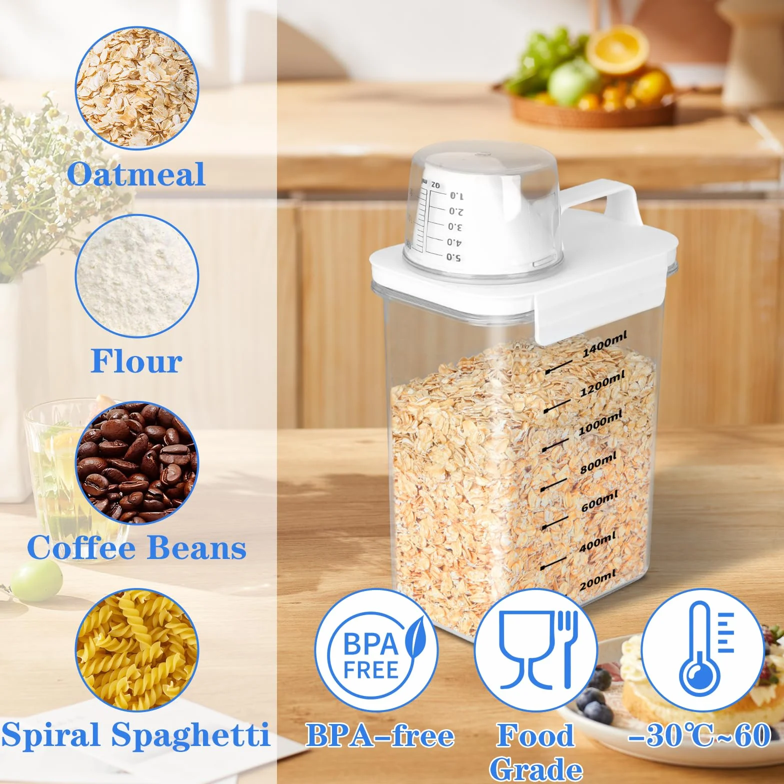 2 Pezzi 1800ML Dispenser Detersivo Lavatrice Ermetico Contenitori Detersivi Lavanderia