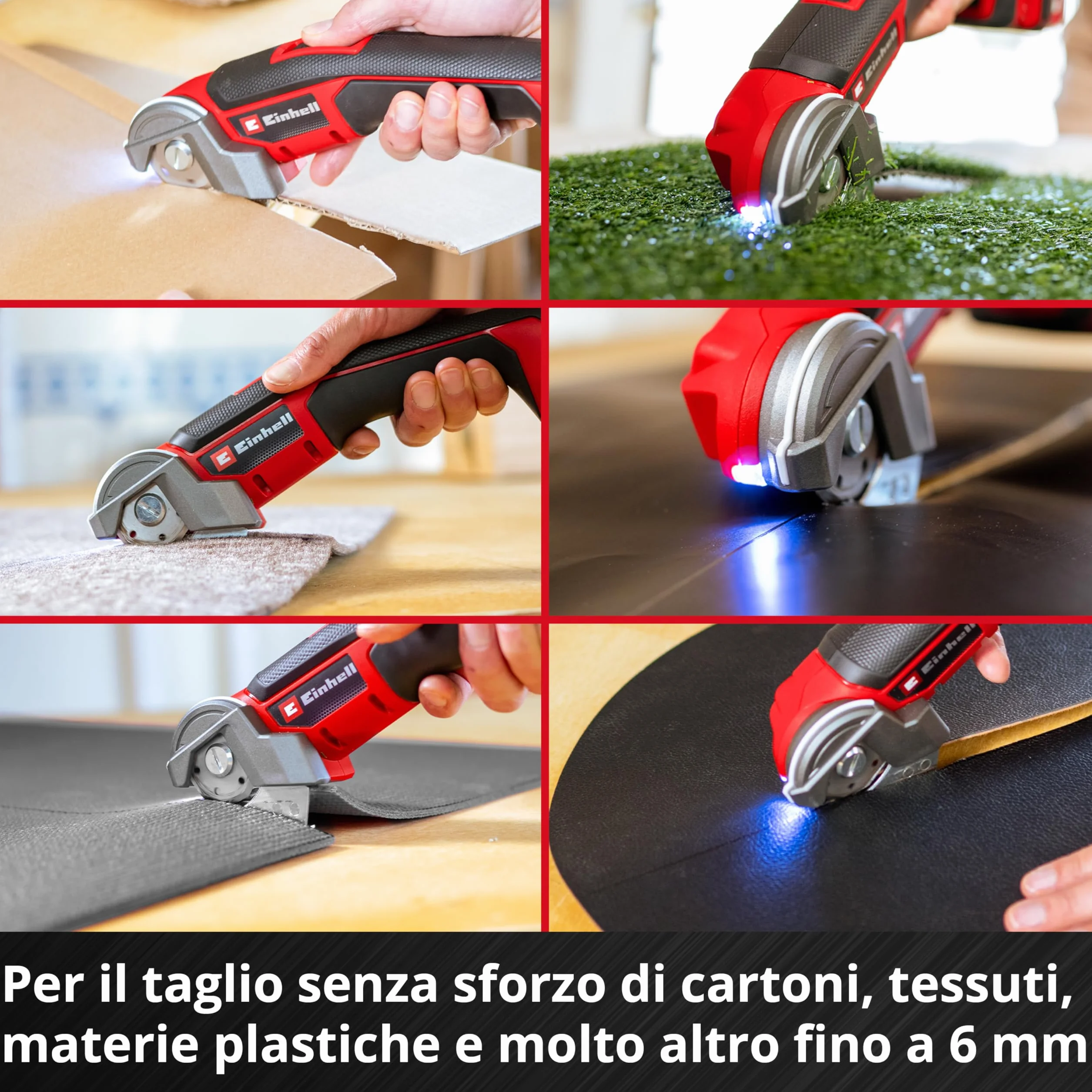 Taglierina universale Einhell TE-UC 18/6 Li - Solo Power X-Change (18 V, taglierina universale per materiali fino a 6 mm, luce LED, linea guida taglio, senza batteria)