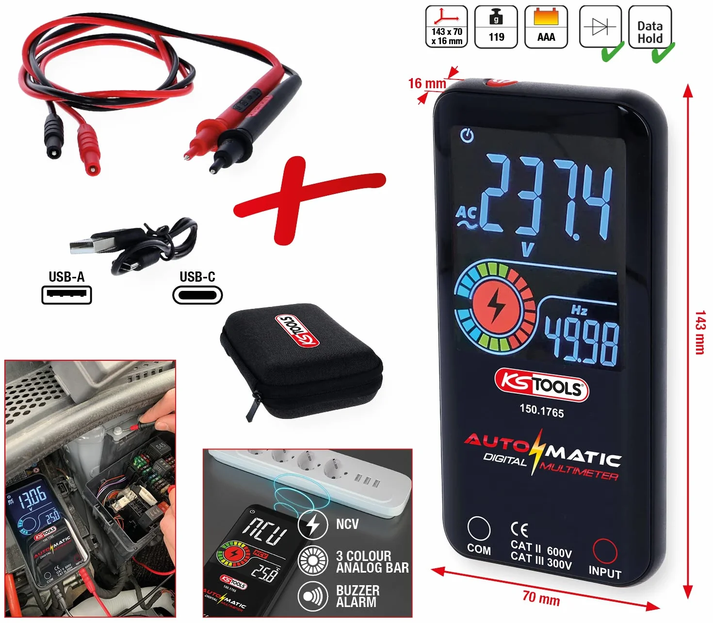 KS TOOLS Multimetro 150.1765