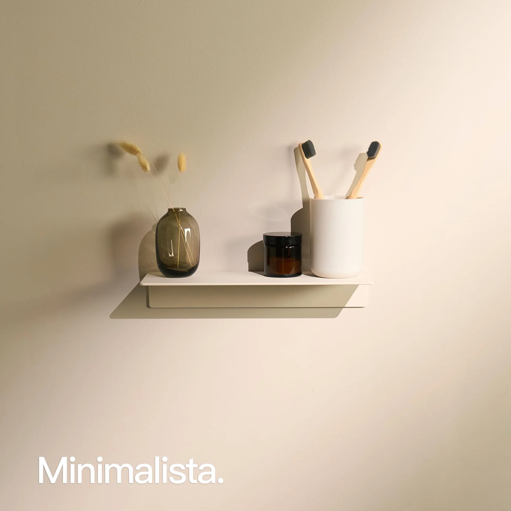 Design Amburgo | Mensola da bagno | Ripiano senza forare (Bianco satinato, 30 cm)
