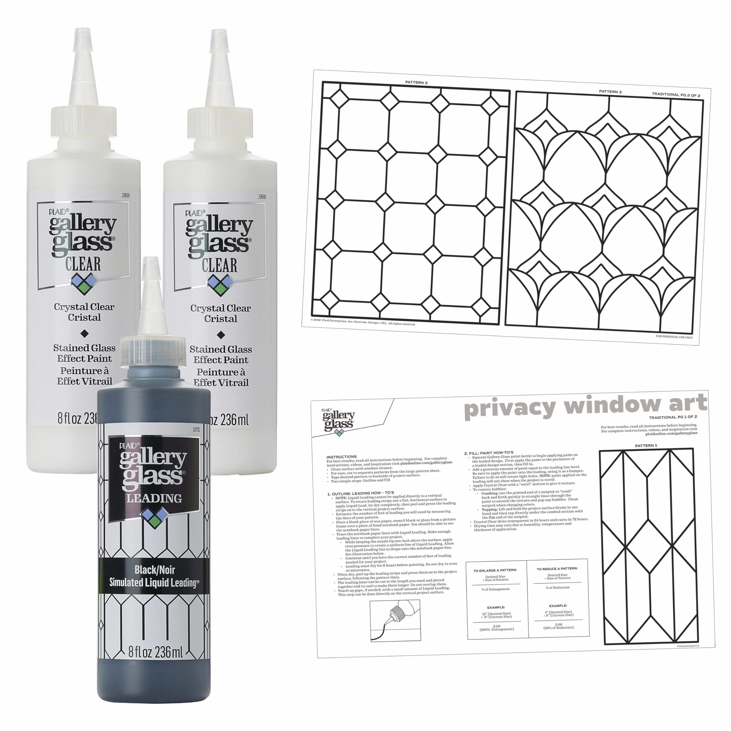 Gallery Glass KIT, 4 pezzi, GG, finestra per la privacy