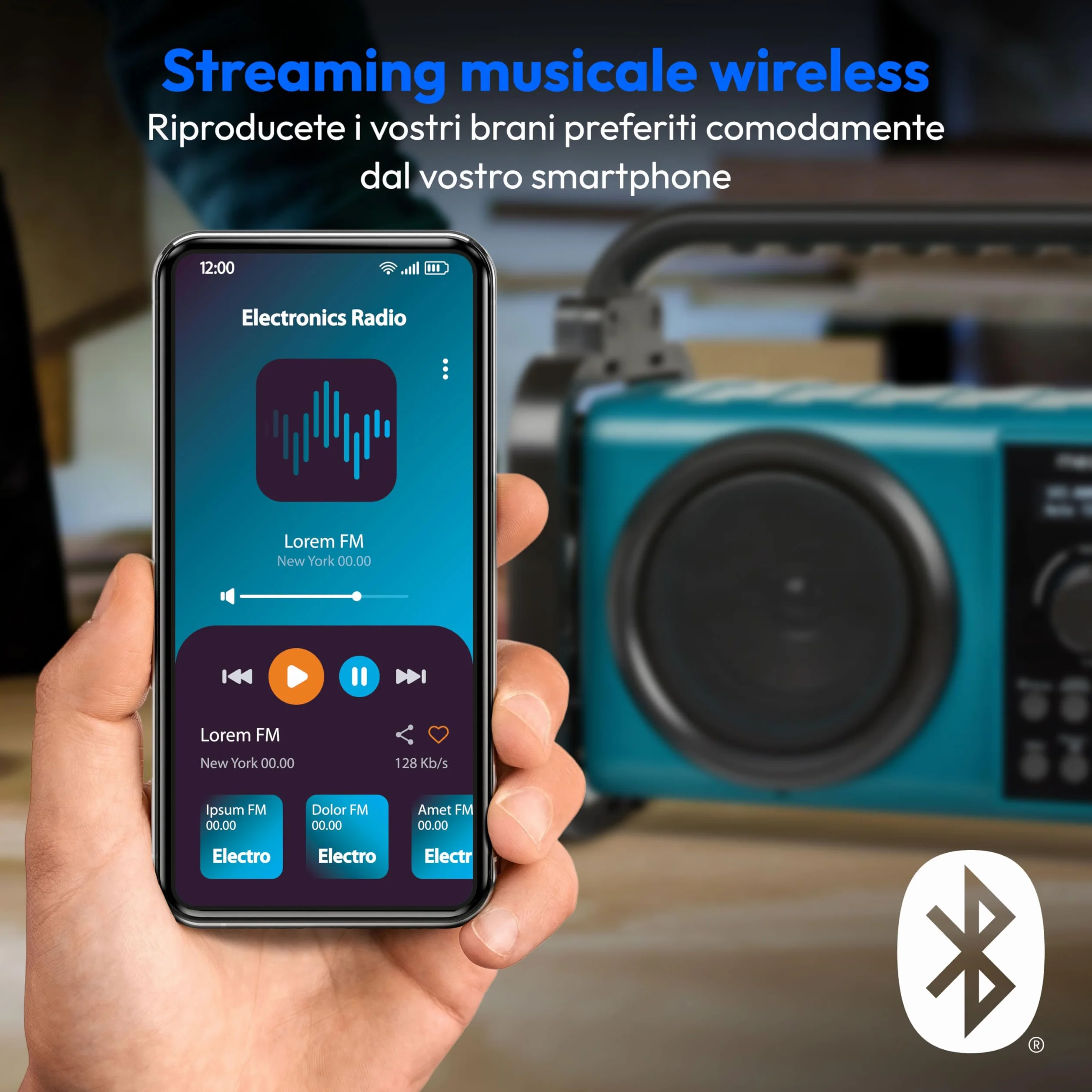 MEDION E66877 Radio da cantiere DAB+ (custodia robusta, resistente agli spruzzi (IP44), Bluetooth 5.0, radio FM PLL, luce di lavoro a LED, funzionamento a batteria e a rete) blu