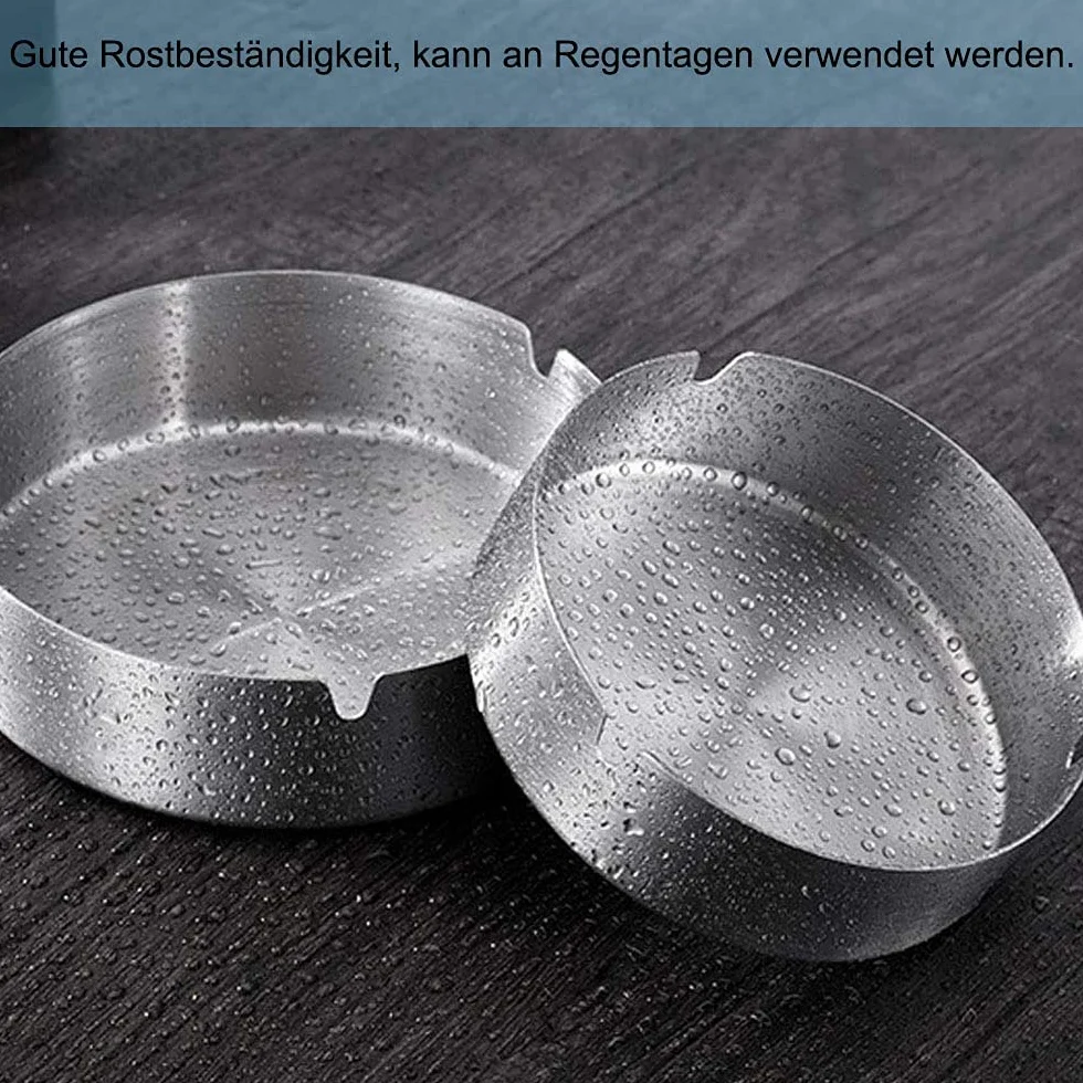 Posacenere Rotondo in Acciaio Inox 8cm 16 Pezzi