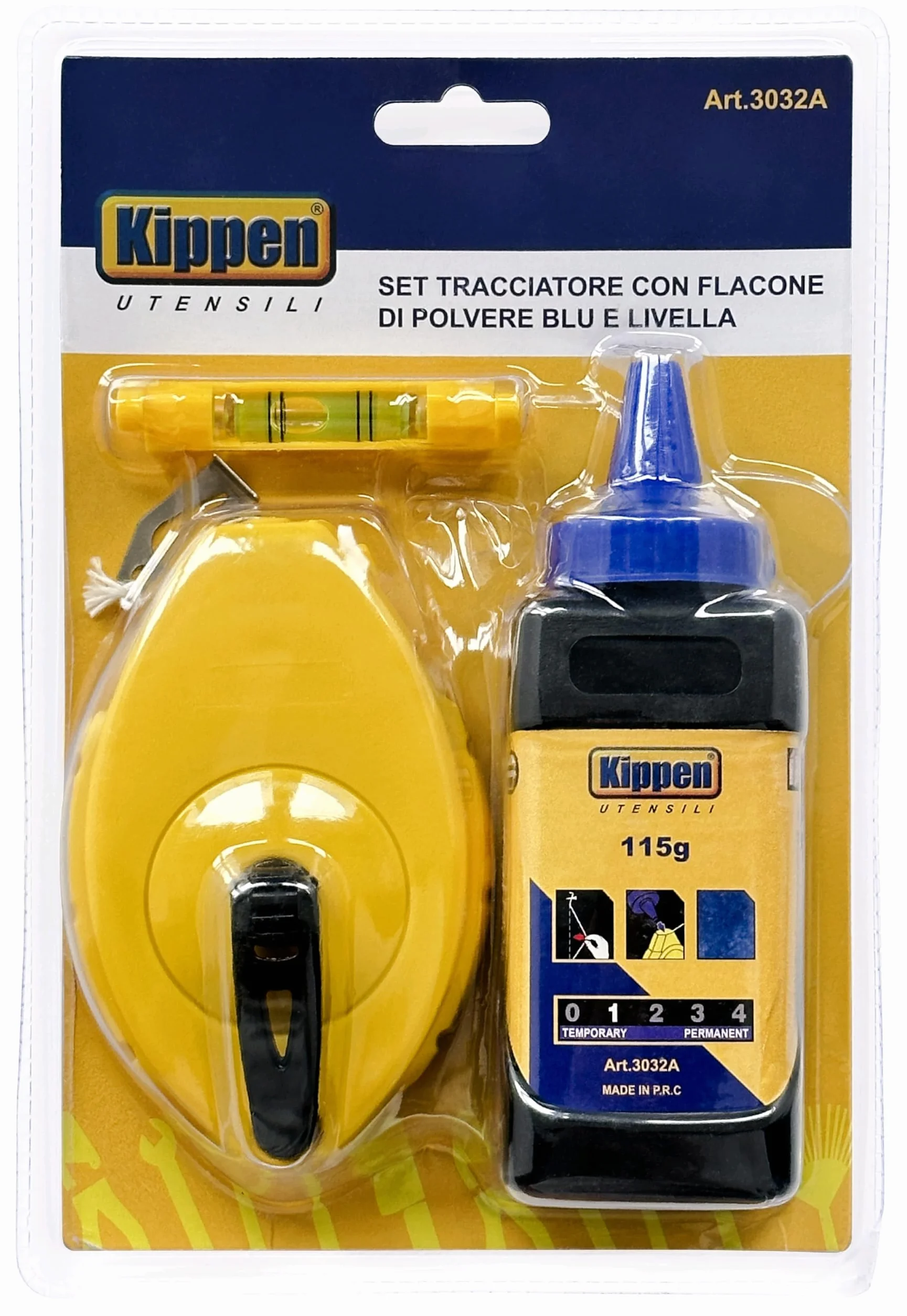 Kippen 3032A - Set Tracciatore con Flacone di Polvere Blu + Livella