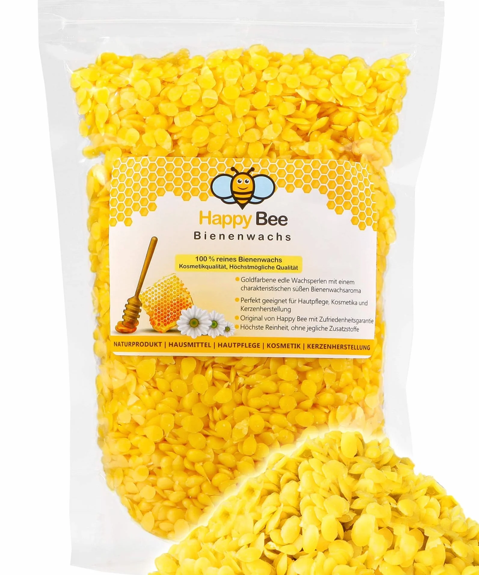 Cera d’api pura al 100% | Cera d'api naturale | Pastiglie di cera | Pastiglie ideali per cosmetici naturali, produzione di candele e panni – Beeswax (200 Grammi)
