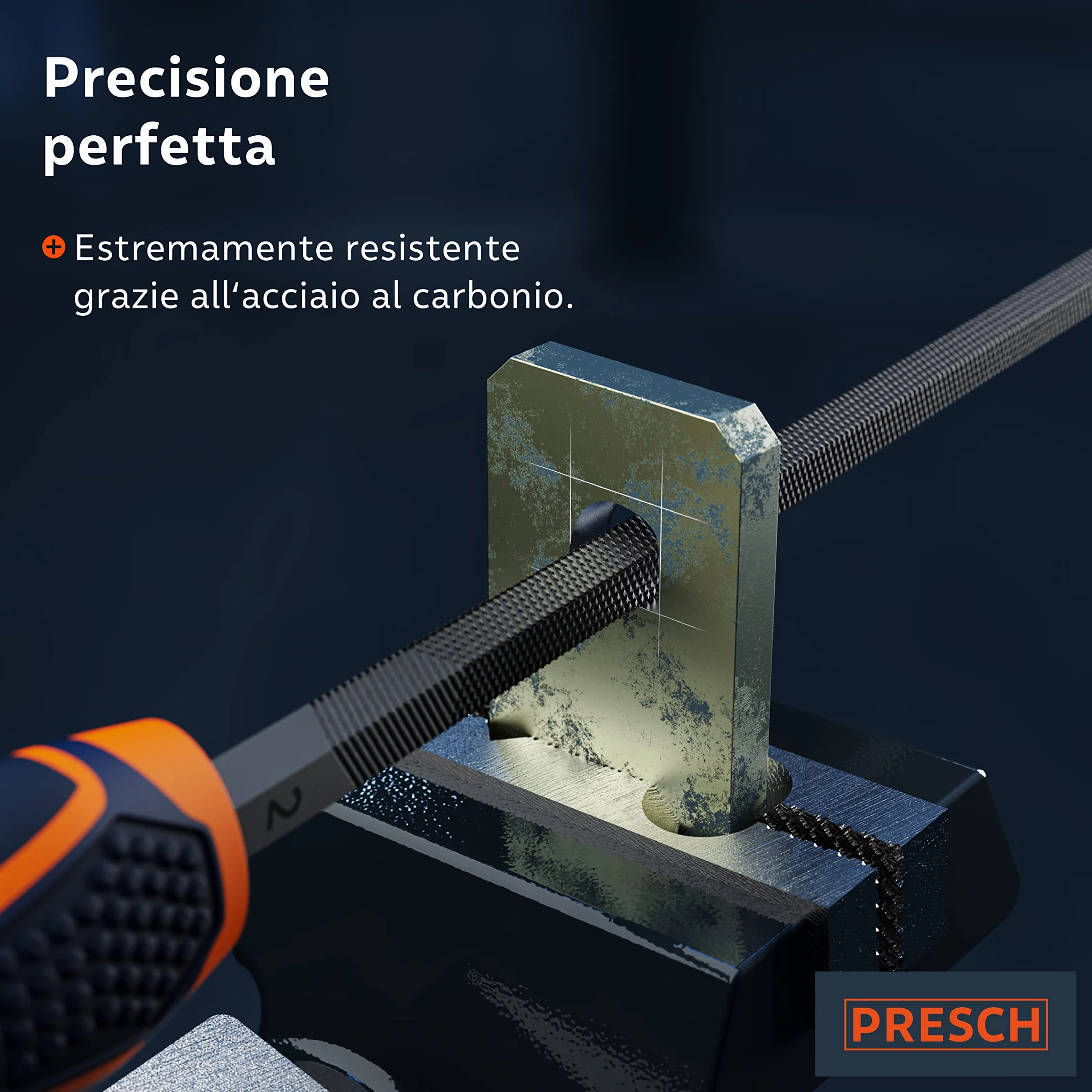 Presch Set di lime per legno e metallo 6 pezzi incl. borsa - Set di lime incl. raspa semitonda, lima piatta per ceppi, lima semitonda, lima rotonda, lima triangolare e lima quadrata