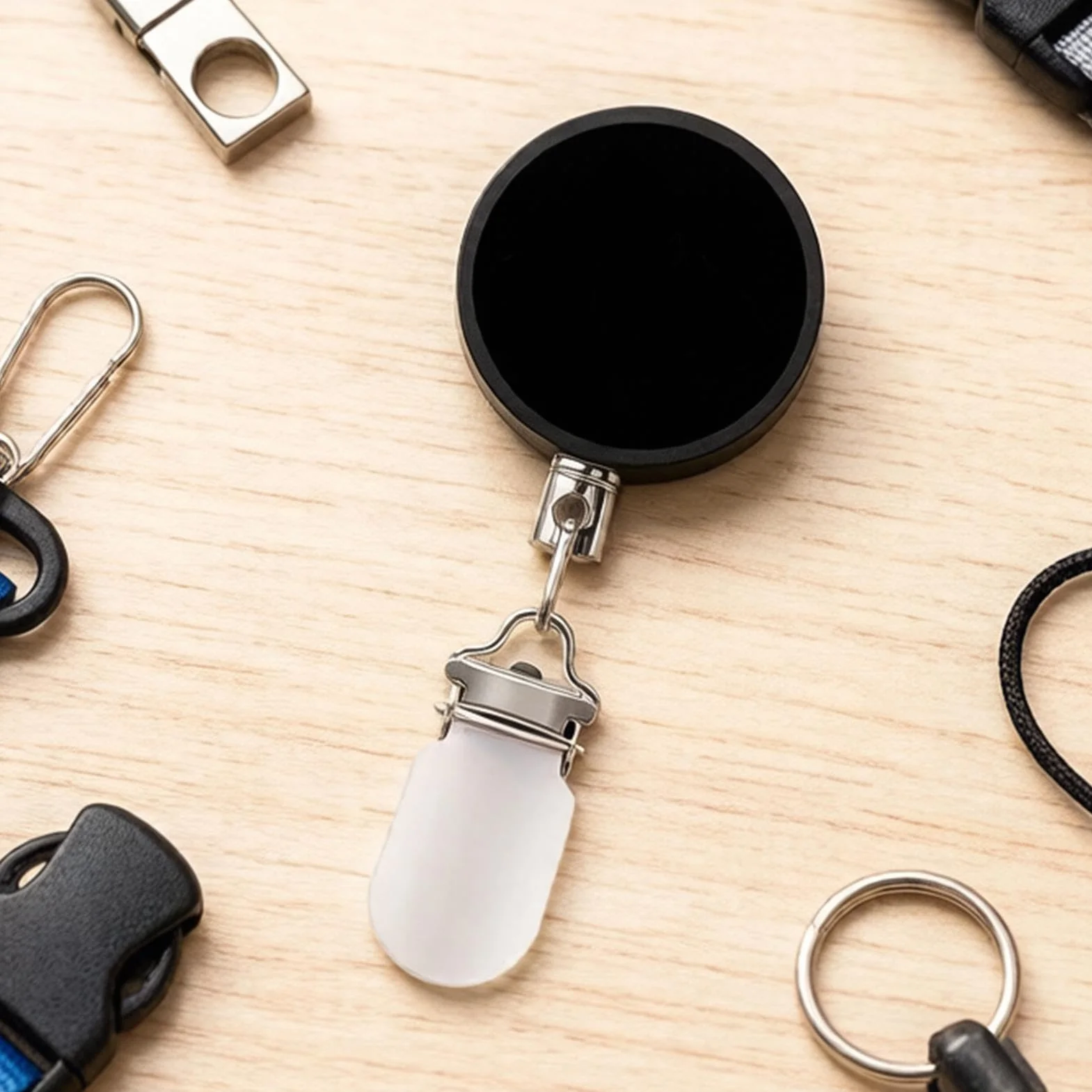 Ganci per asciugamani da parete con corda retrattile 60 cm clip adesiva