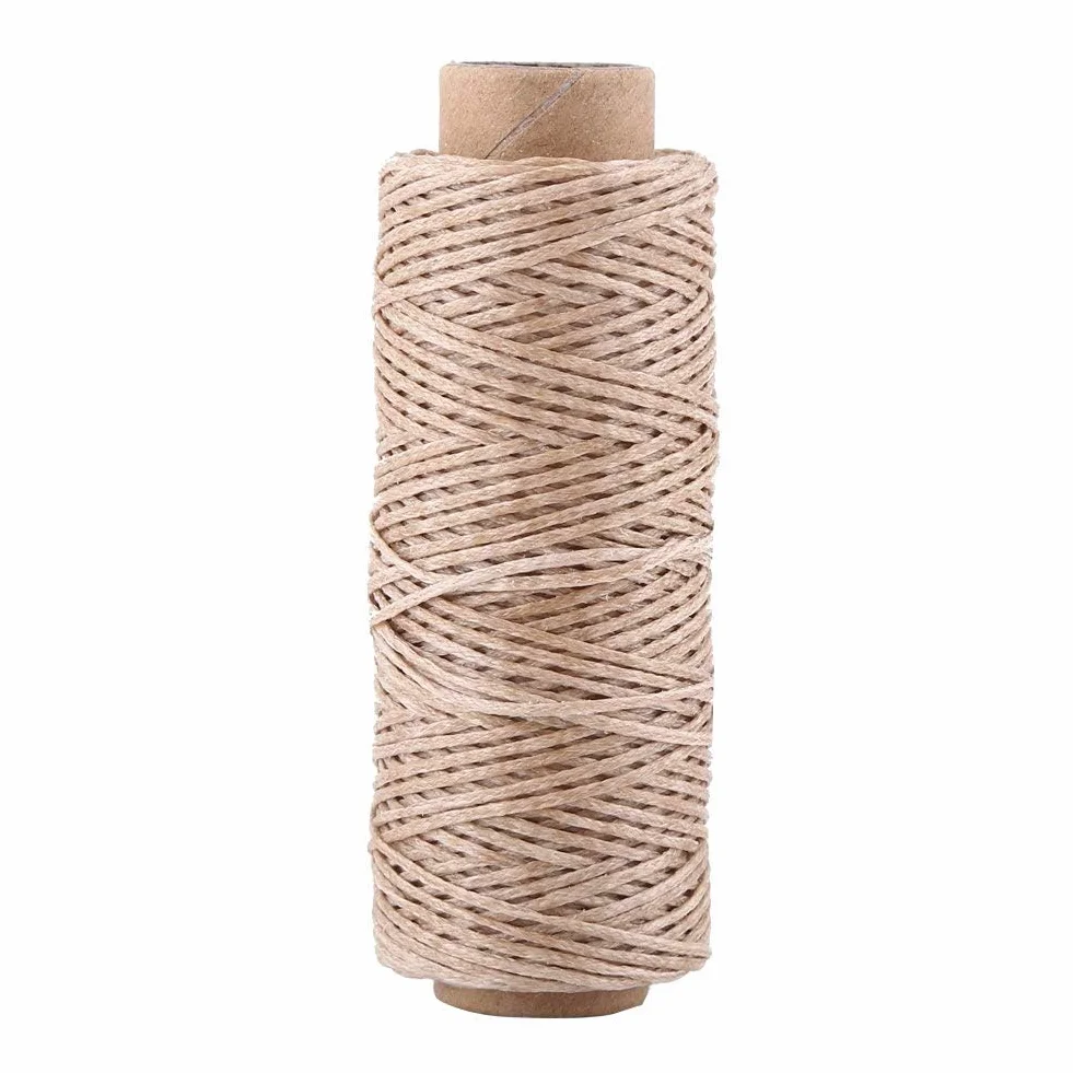 Filo cerato 2 pezzi, filo di cera spago cerato filo di lino cerato filato di pelle filo cerato per pelle filo di cera per cucire pelle 150D 50 m (Fibra di poliestere e cera 3)