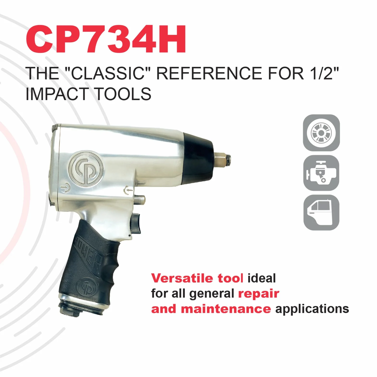 DWT GmbH CP734H - Avvitatore pneumatico a impulsi, 1/2", coppia massima 576 Nm