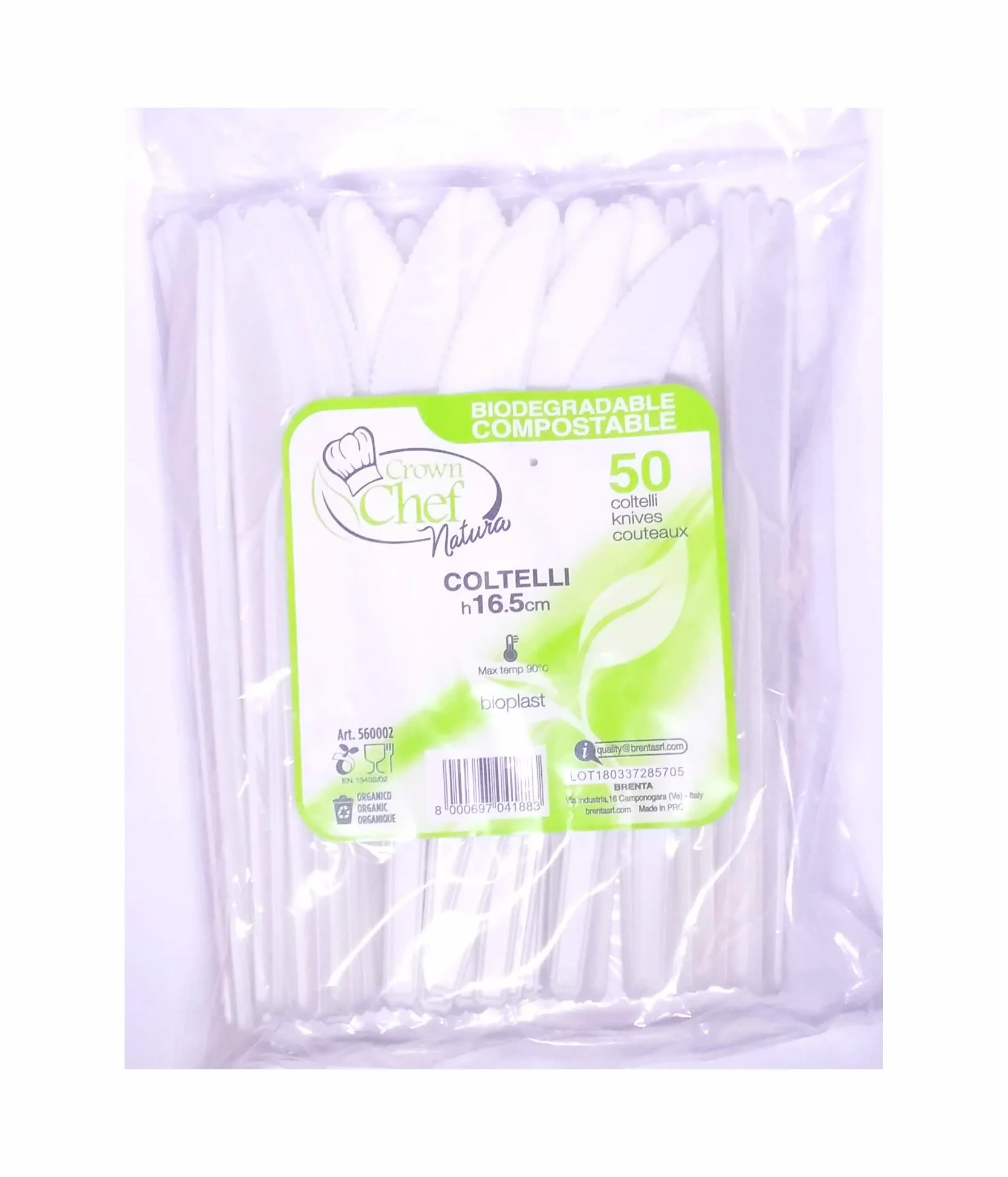 BIO Kolce Compostabili Bianchi EN13432 50 sztuk