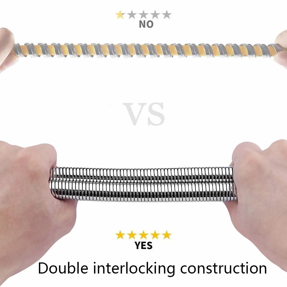 GRIFEMA Tubo Doccia 2 m - Flessibile Doccia in Acciaio Inox (G1/2 pollici, 200 CM) Anti-Piega & Antigoccia, Ricambio Resistente con Connettori in Ottone e Guarnizioni, Finitura Cromata Argento