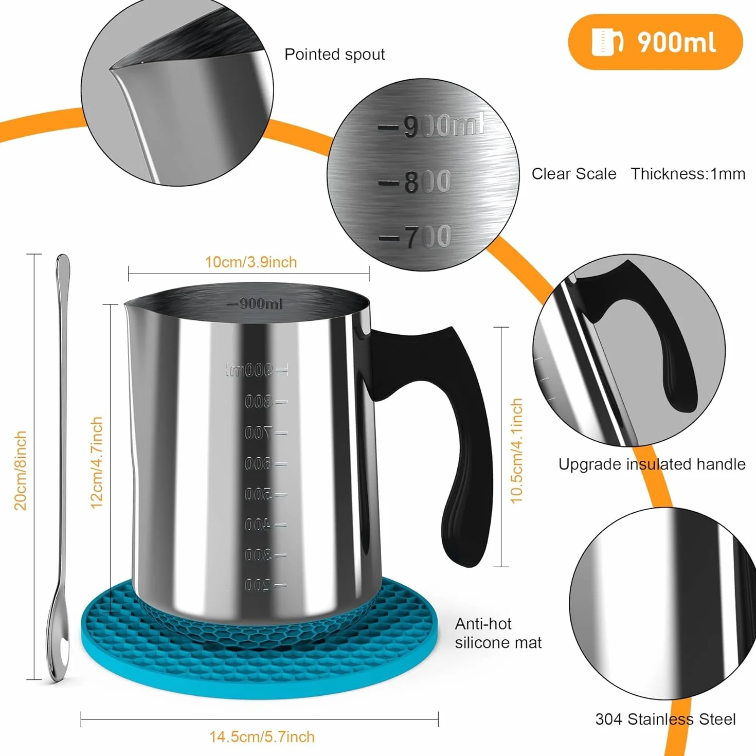 NOPWOK Kit per realizzare candele - Cera di soia DIY - Adulto - Vasetto da 900 ml - Candele adesive - Supporto per stoppino - Termometro