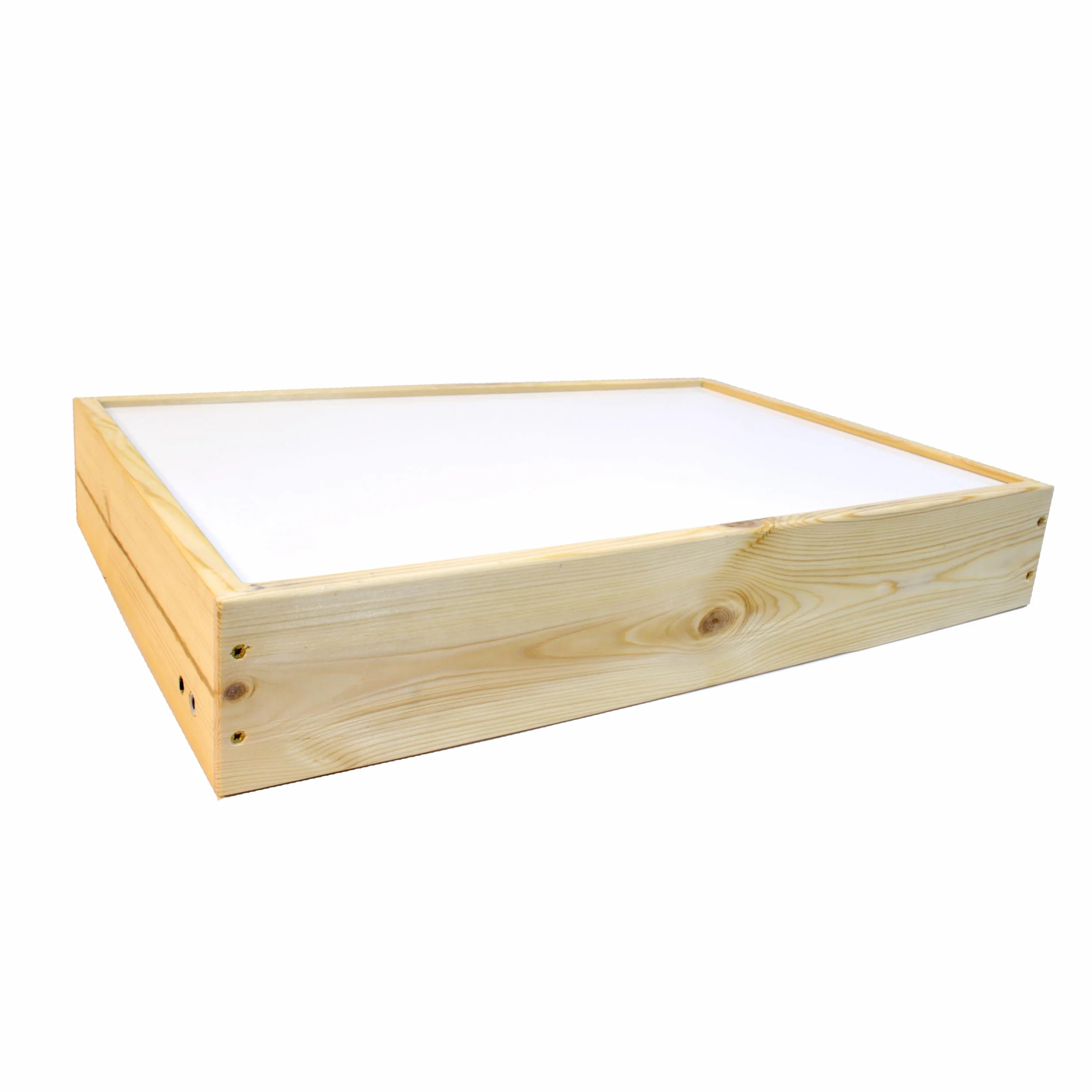 Tavolo luminoso Montessori artigianale, 60 x 40 cm, giocattolo educativo in legno fatto a mano in Spagna, luce LED uniforme per l'apprendimento sensoriale dei bambini