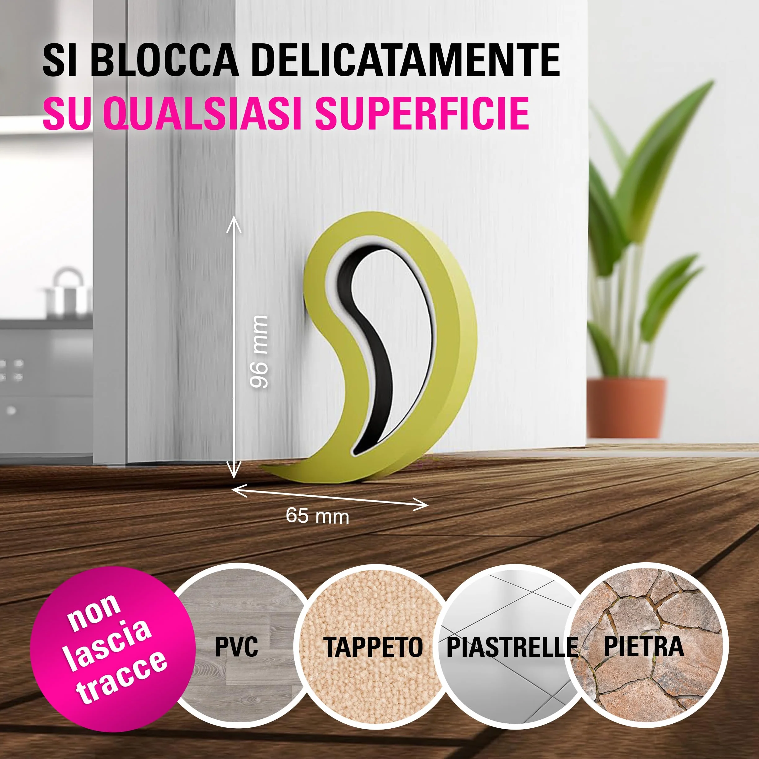 Stoppy, Stoppi, Fermafinestre, Fermafinestra, Fermaporte, Fermaporta, set di 2 (disponibile in 14 colori) (Bianco)