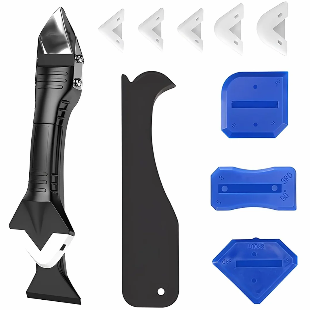 IEBTAWN LYITZW 1 Pezzo Professionale Rimuovi Silicone Spatola, Strumento 3 in 1 per Calafataggio, Rimozione Sigillante per Bagno, Cucina, Finestre, Doccia e Piastrelle