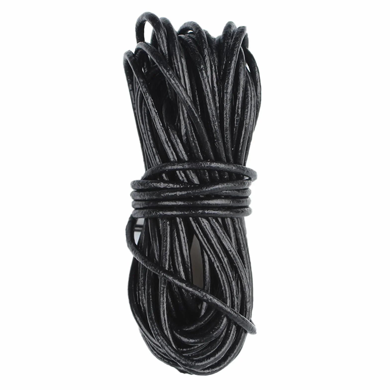 Cordino Rotondo in Cuoio Diametro 2 mm,Lungo 5 m Lacci Cuoio Cordoncino in Pelle Morbida,Cordino di Pelle Cordoncino di Cuoio per Abbigliamento,Artigianato o Decorazioni,Progetti Artistici-Nero