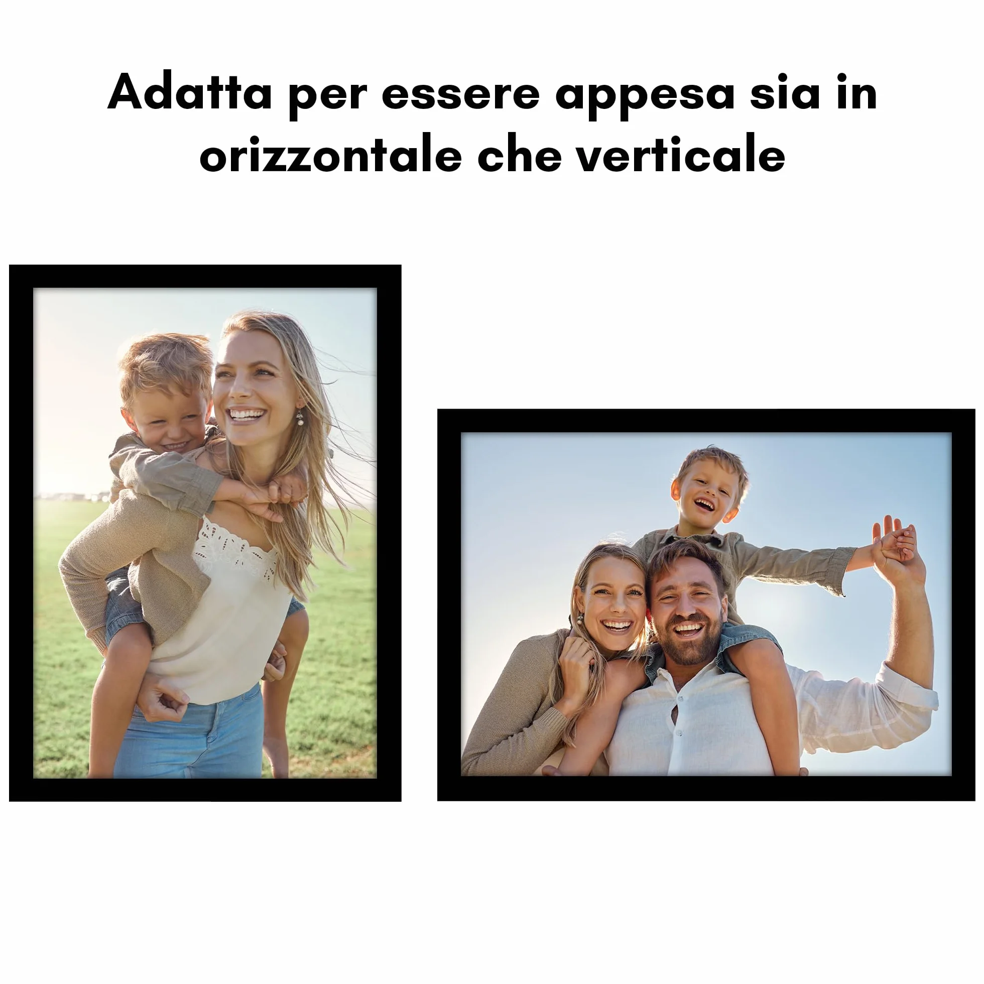 Americanflat Cornice Foto 50x35 cm Legno MDF Pannello Protettivo Plastica Ganci Integrati