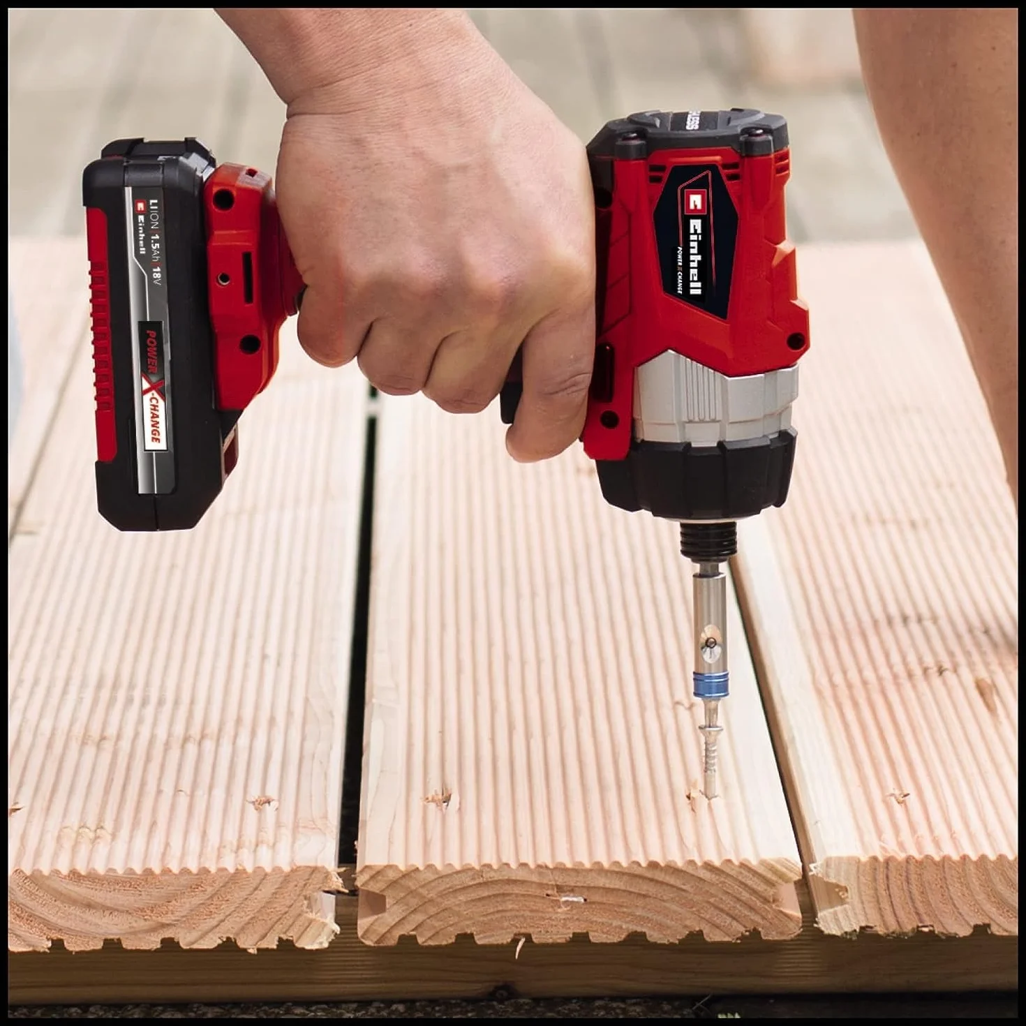 Einhell TE-CI 18/1 Li-Solo Avvitatore a impulsi a batteria Power X-Change (18V, giri al min. 0-2300, torsione 140Nm, attacco bits esagonale, 3 luci, senza batteria e caricabatteria)