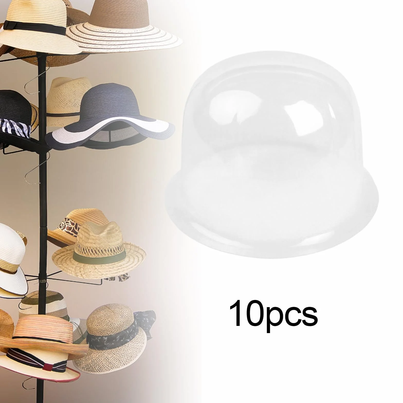 Baoblaze Espositore per Cappelli Da 10 Pezzi Espositore per Cappelli Portatile per Negozio di Camera Da Letto di Casa