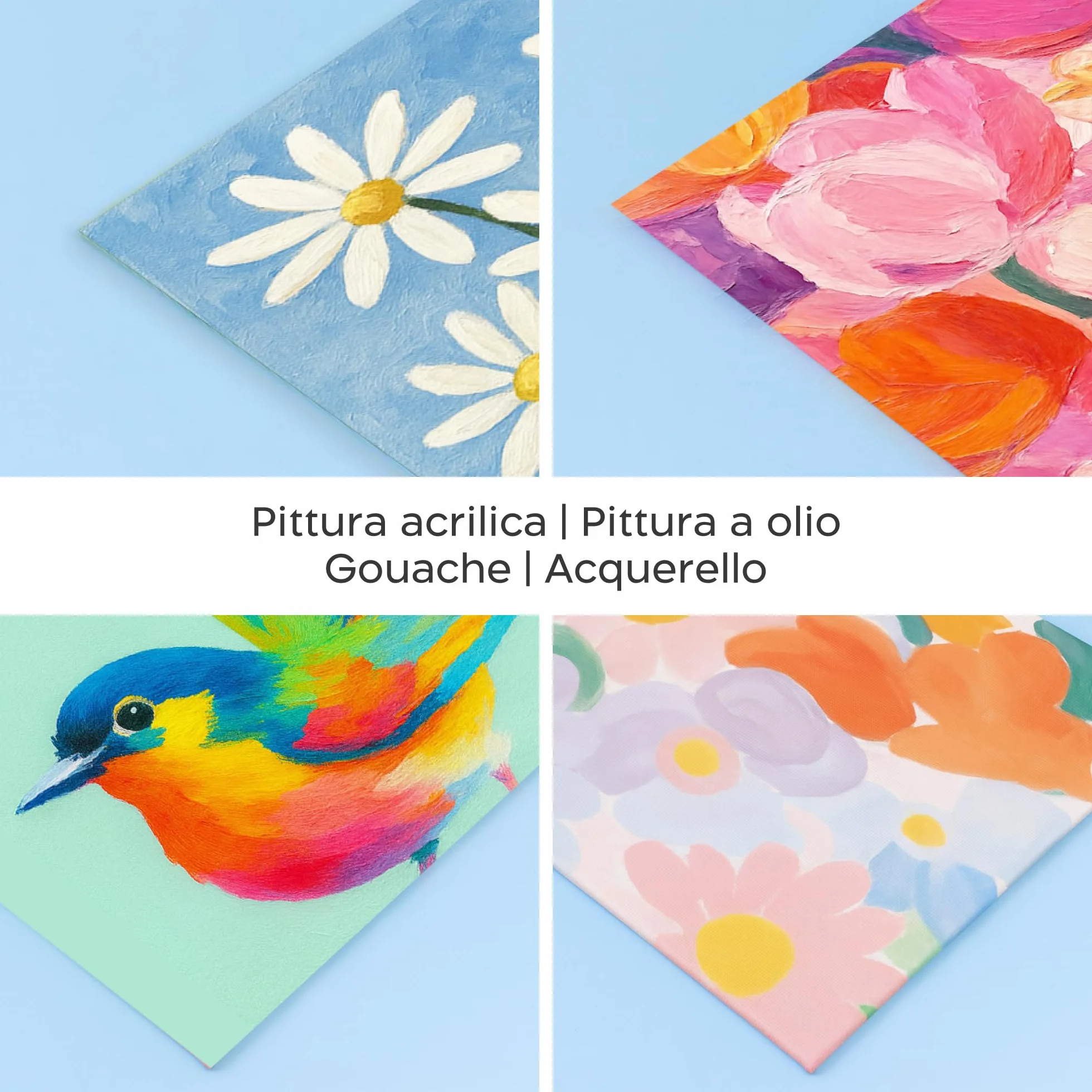 Zenacolor Tela per Dipingere 30x40cm (Set da 10) - 280 g/m² 100% Cotone - Per Pittura Acrilica, a Olio, Tempera, Guazzo, ecc.