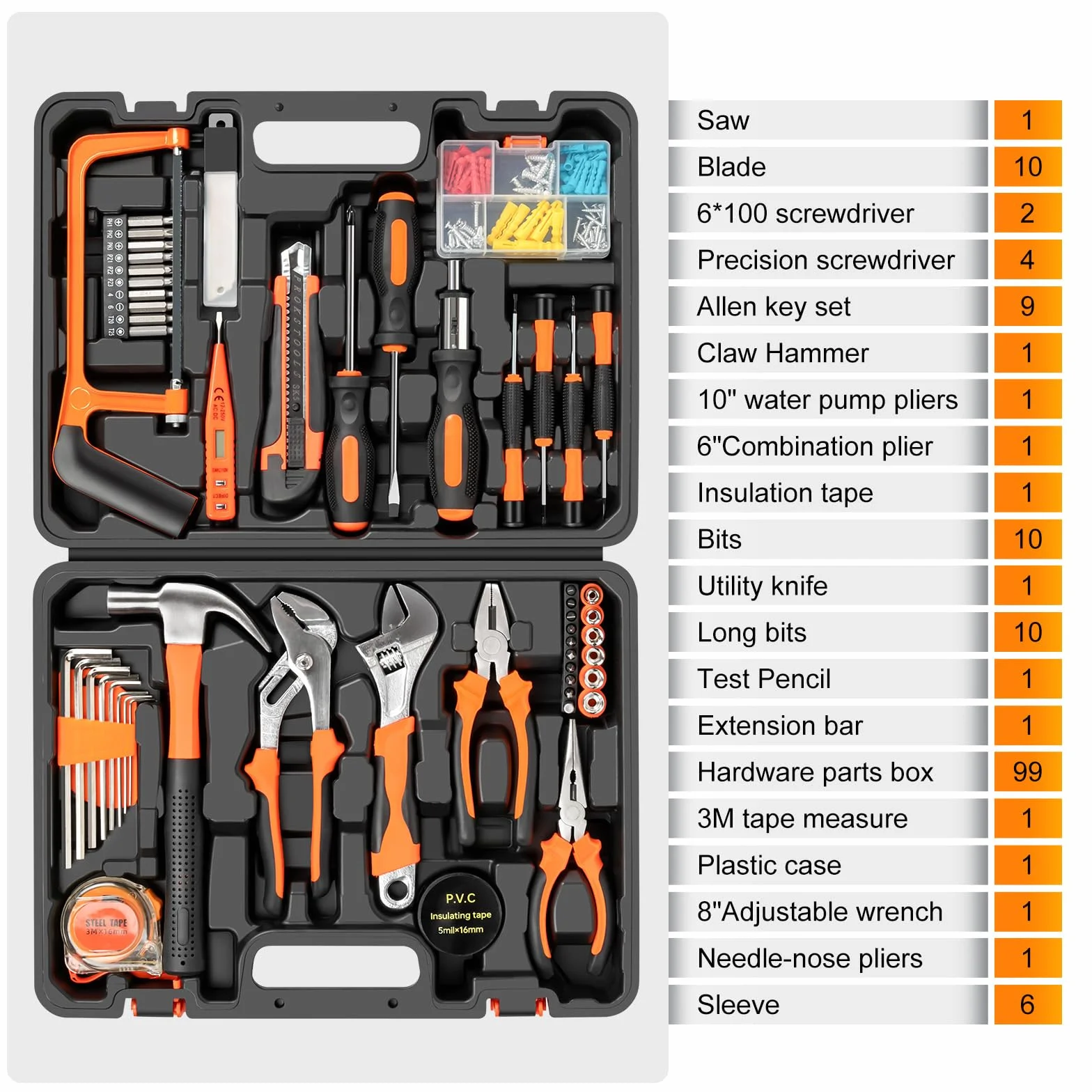 GALAX PRO Cassetta Attrezzi Completa 160 Pezzi Kit Utensili Manuali con Cacciaviti Cricchetto Pinze