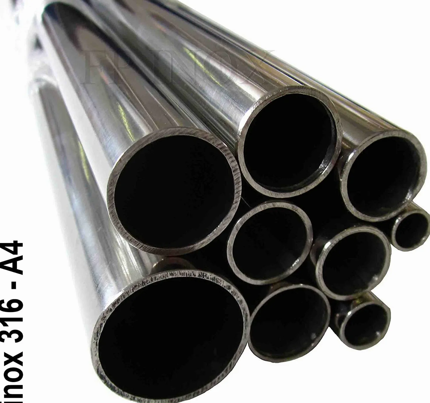 Tubo in acciaio inox 316 - A4 lucidato a specchio, lunghezza 1 metro Ø32 mm, spessore 2 mm (unitario)