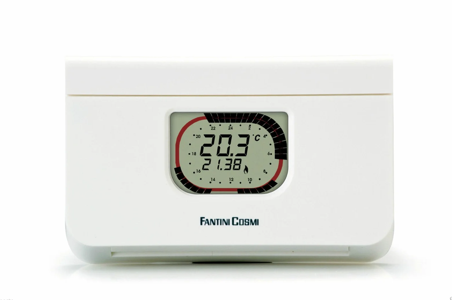 Fantini Cosmi C68 Cronotermostato Giornaliero a Batterie con Manopole, Bianco