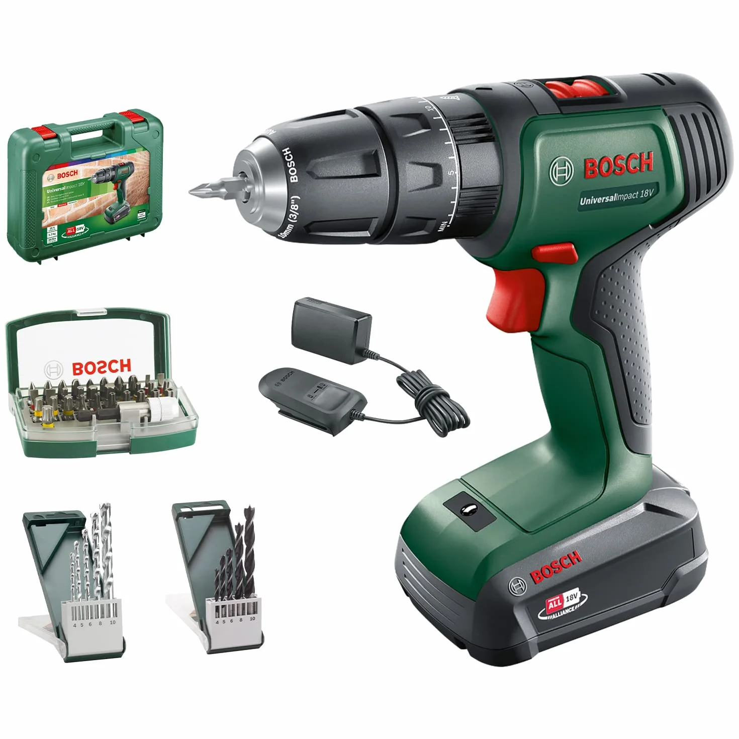 Bosch Trapano battente-avvitatore a batteria UniversalImpact 18V (1 Batteria, sistema 18 Volt, in Valigetta) – Amazon Exclusive