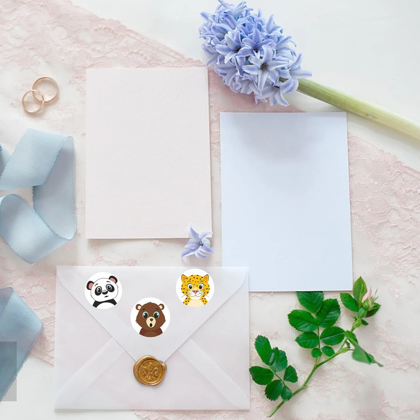 Adesivi animali per bambini, adesivi decorativi per bambini, adesivi allegri, adesivi su rotolo, 500 pezzi, 2,5 cm, vari design divertenti