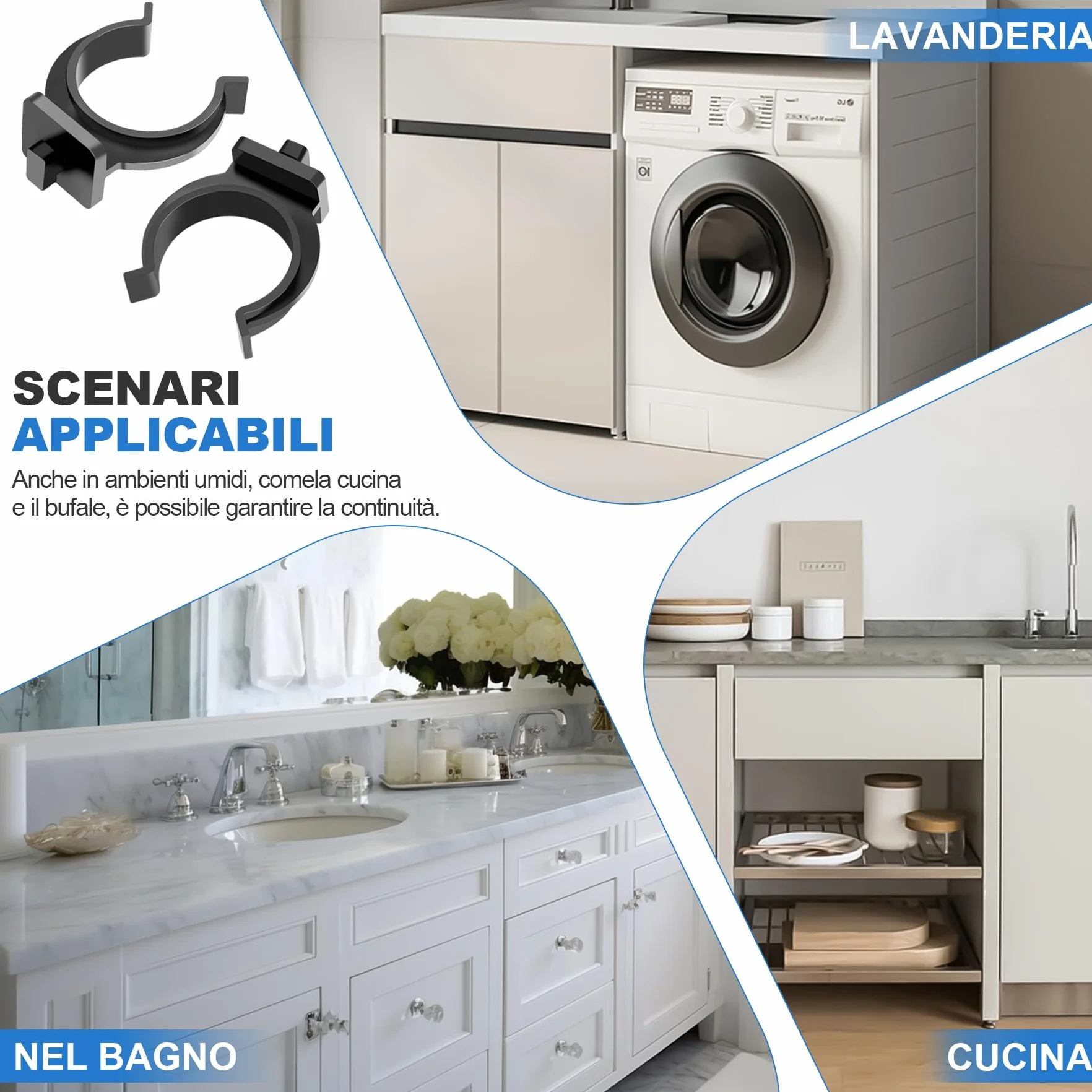 Ganci per Zoccolo Cucina 27 mm, Clip Universali ABS per Battiscopa, Compatibili Piedini Regolabili 27-33 mm, 40 Pezzi