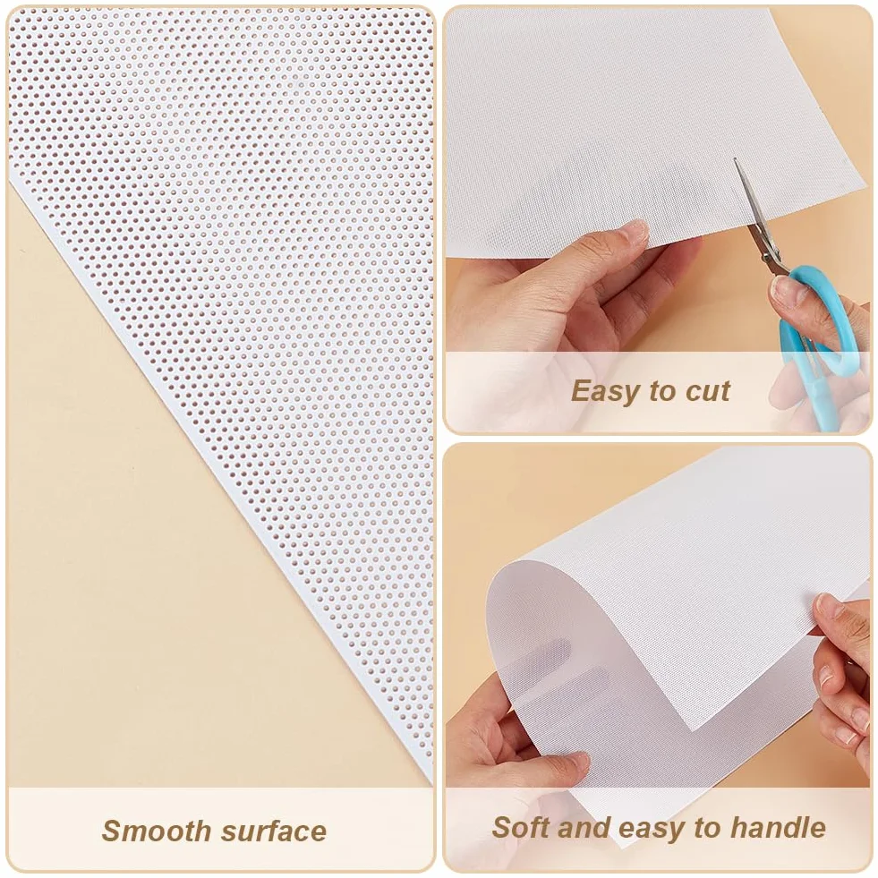 BENECREAT 10 Fogli Fursuit Eye Mesh, 30x22cm Maglia Stampabile Impermeabile Bianco Rete Antipolvere PVC per Cosplay Furries, Sculture, Fursuits, Produzione Artigianale