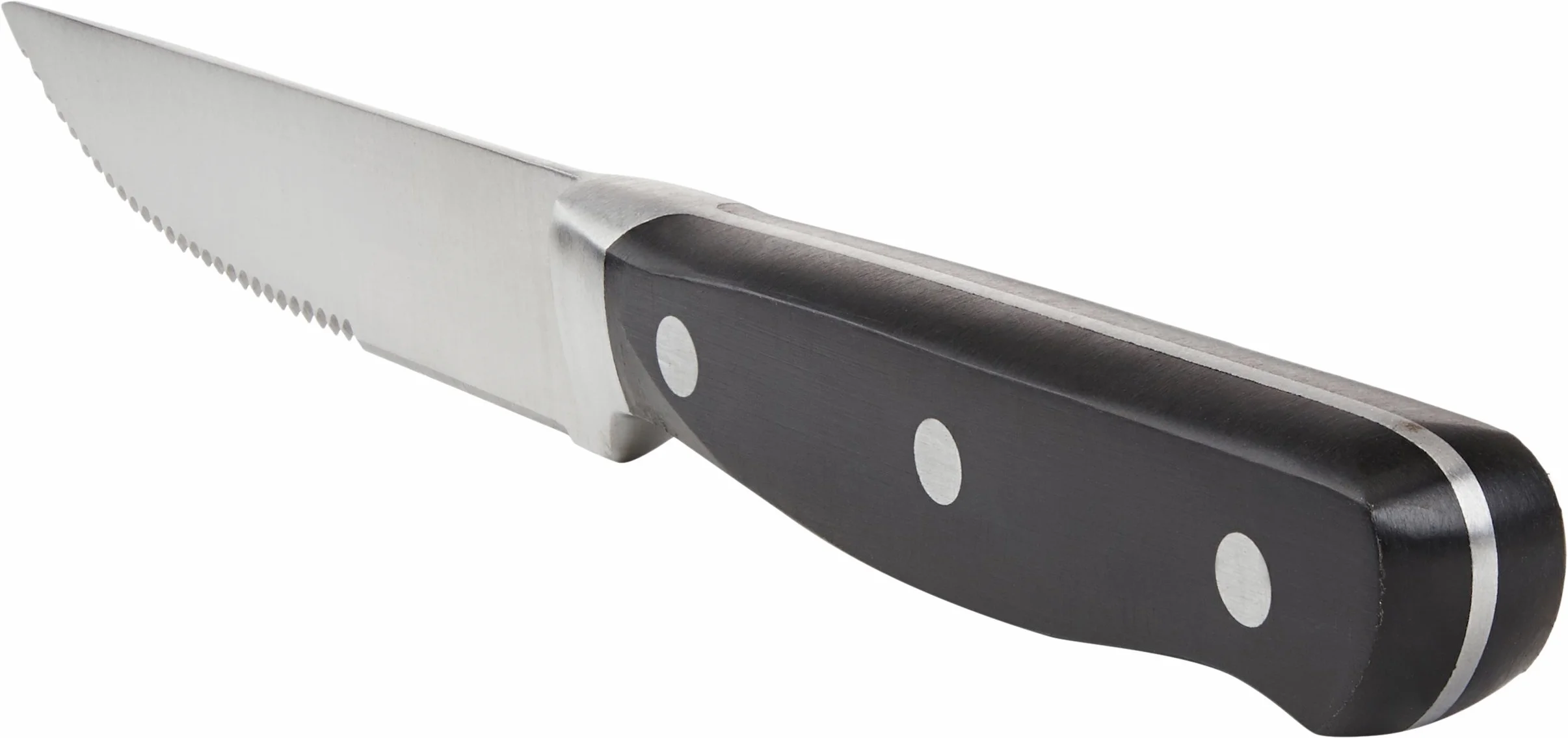 Amazon Basics Set di coltelli da carne 8 pezzi Nero acciaio inossidabile